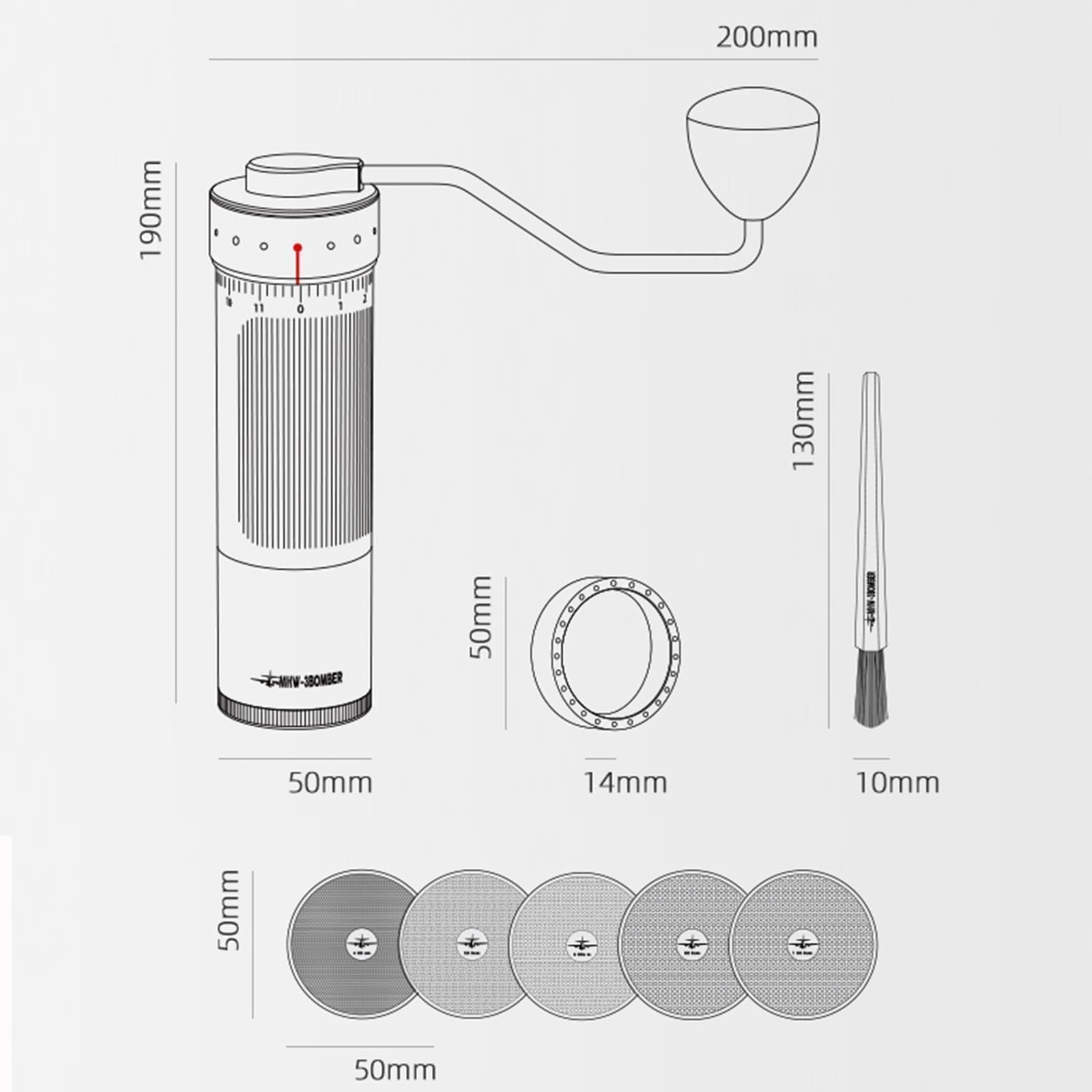Premium Manual Coffee Grinder - Adjustable Stainless Steel Conical Burr for French Press, Drip, Espresso | Portable Hand Coffee Bean Mill with Magnetic Catch Cup | Perfect for Home, Office & Travel Brewing