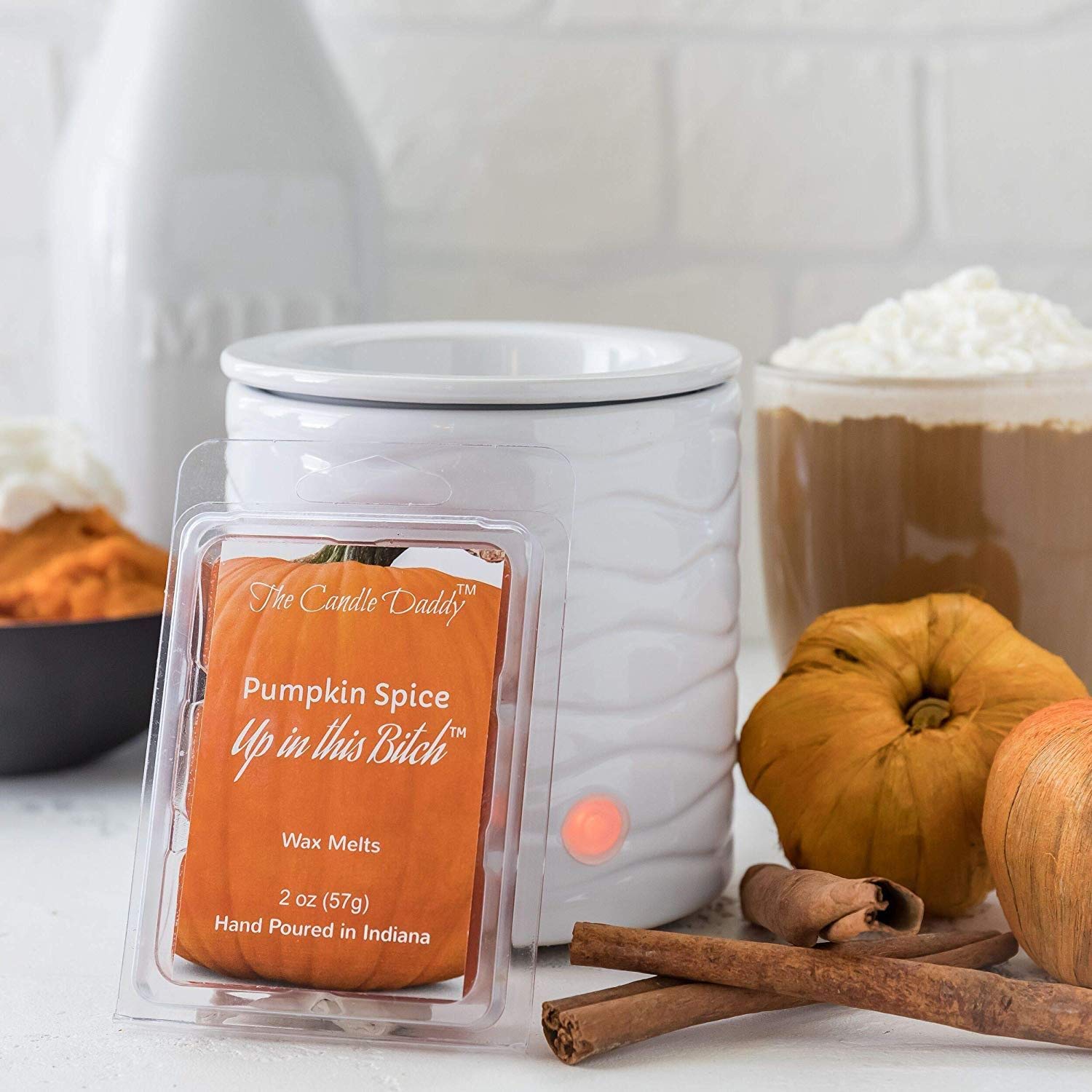 Pumpkin Spice Halloween Scented Wax Melts - Strong Fragrance Candle Wax Cubes for Warmmer - Flameless, Soot-Free Home Ambience - 1 Pack (2oz/6 Cubes) - Perfect for Fall Decor, Halloween Parties & Cozy Evenings