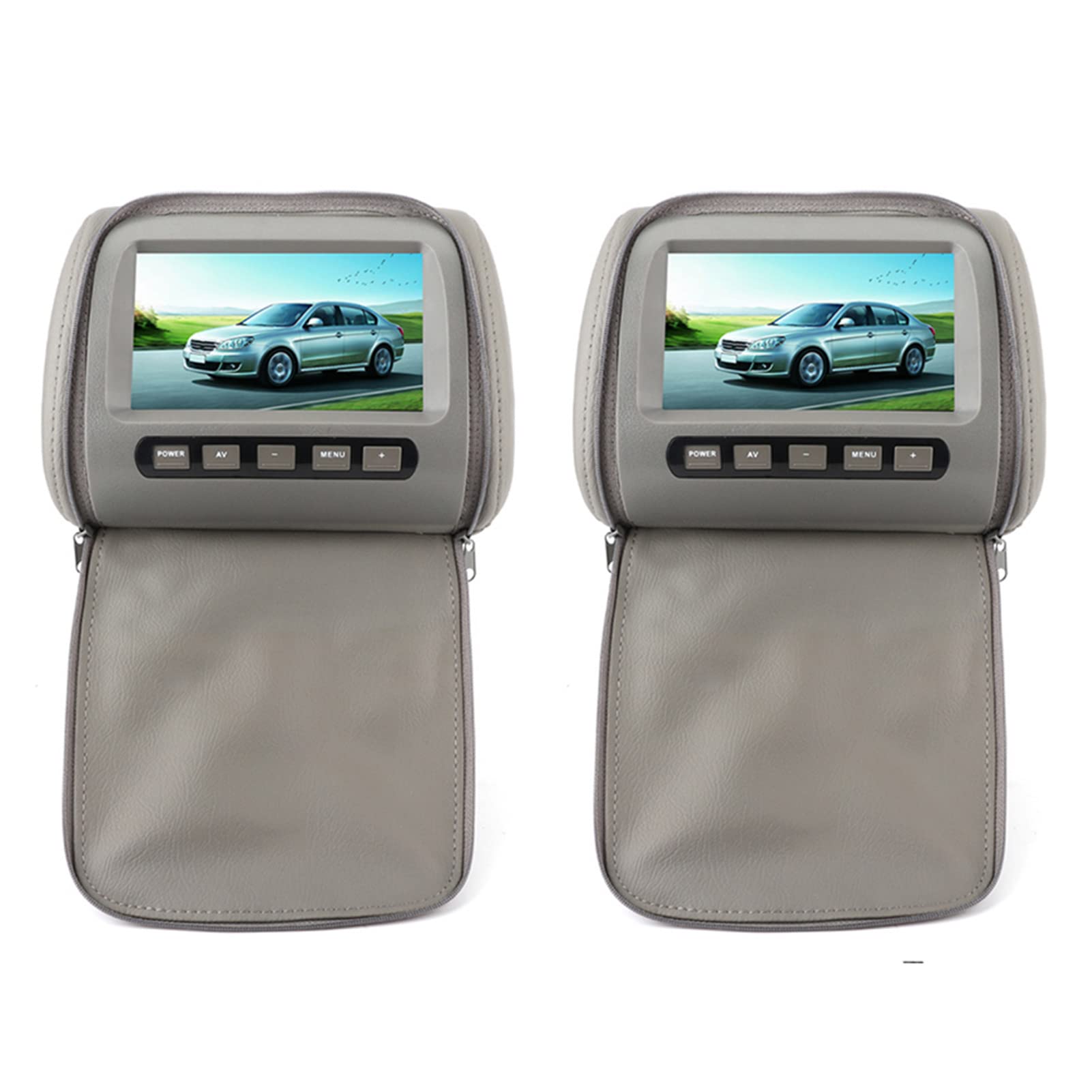 Dual 7-inch HD LCD Portable Car Headrest DVD Player with USB/SD/TV Support & Remote Control - Perfect for Long Road Trips & Family Travel Entertainment
