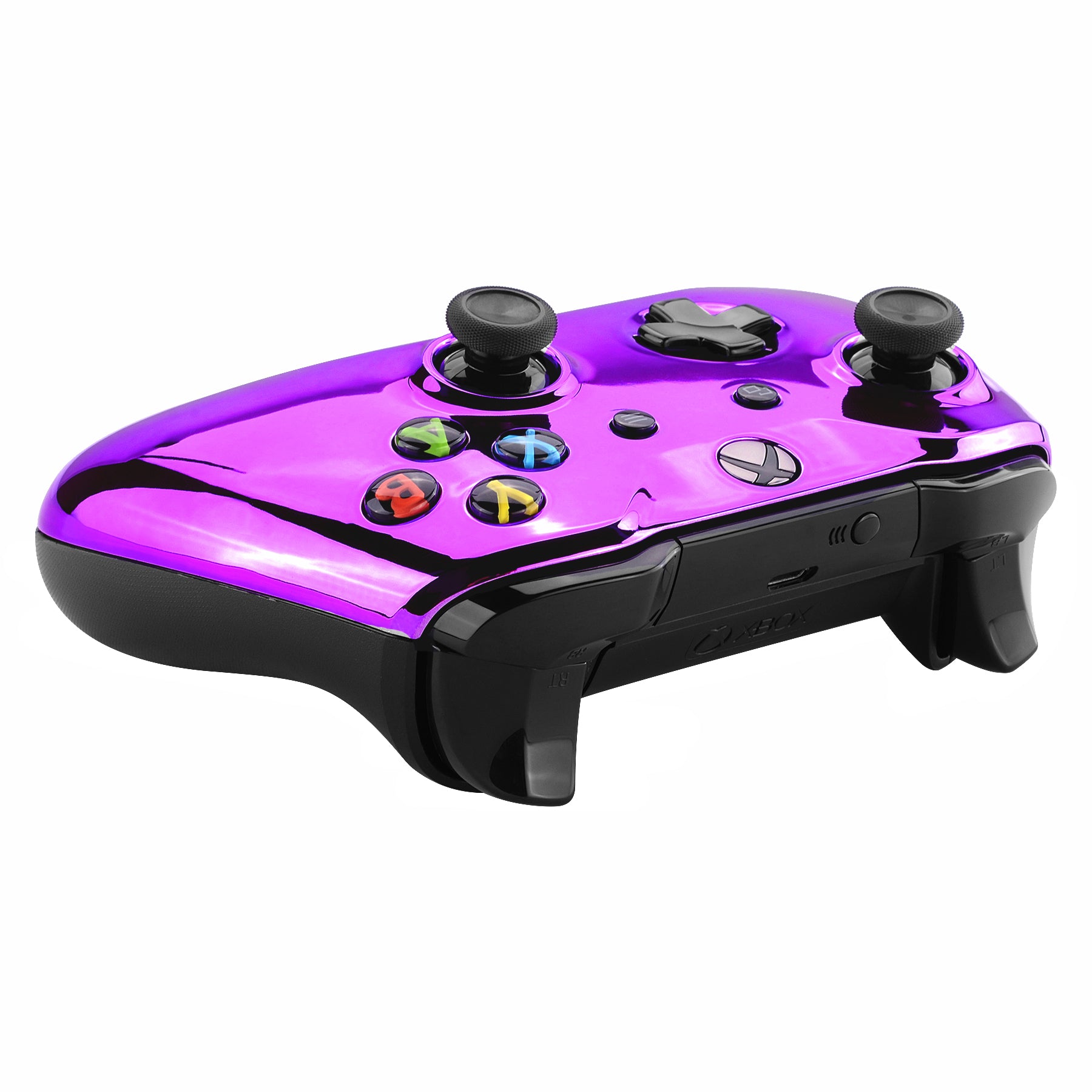 eXtremeRate Chrome Purple Front Housing Shell Faceplate for Xbox One S & Xbox One X Controller (Model 1708) - Replacement Cover with Premium Finish - Perfect for Gaming, Customization & Controller Repair
