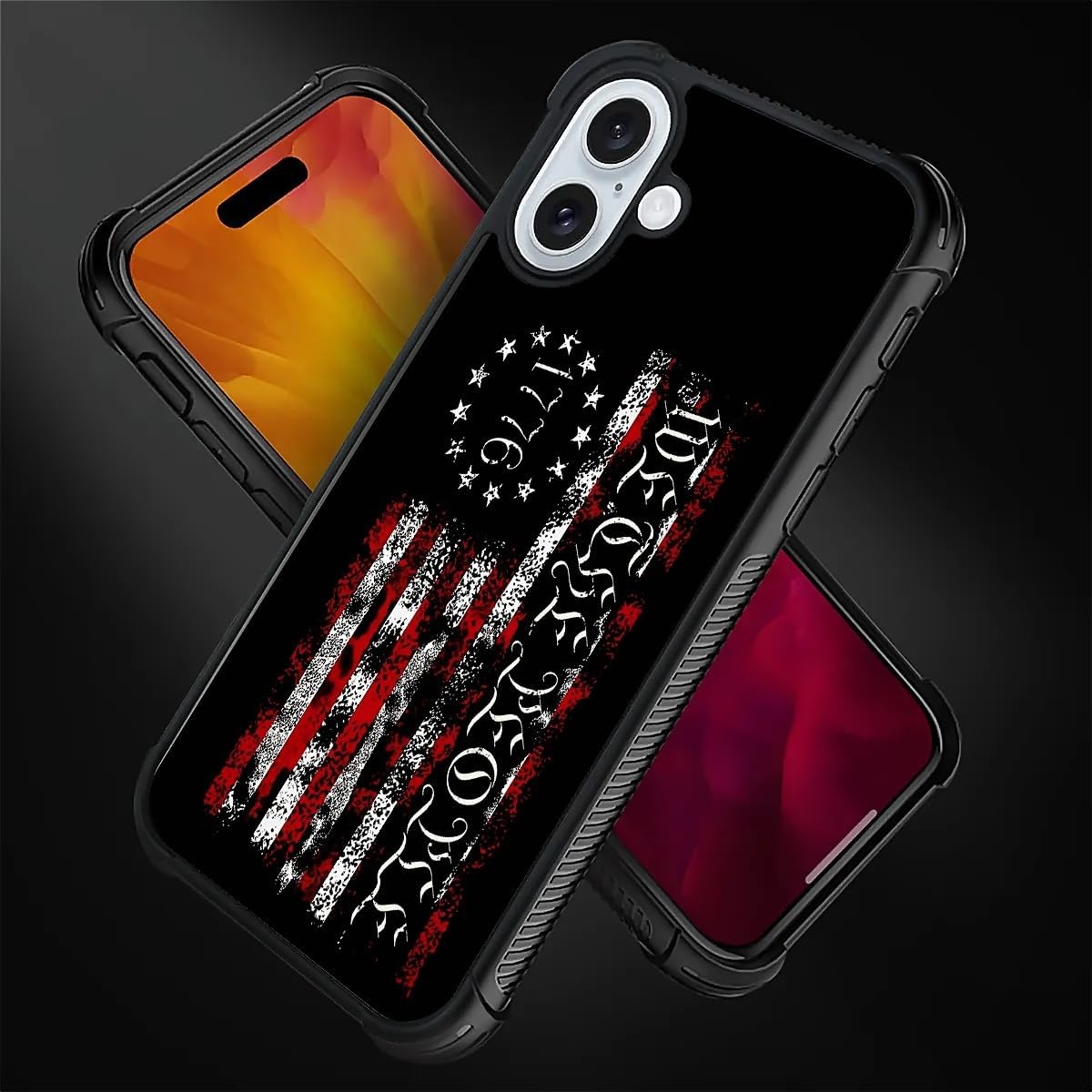 Premium Shockproof iPhone 16 Case - Wooden Cross & American Flag Design, Soft TPU Edges, Rugged Protective Cover | Patriotic Style for Everyday Protection & Outdoor Adventures | Compatible with iPhone 16