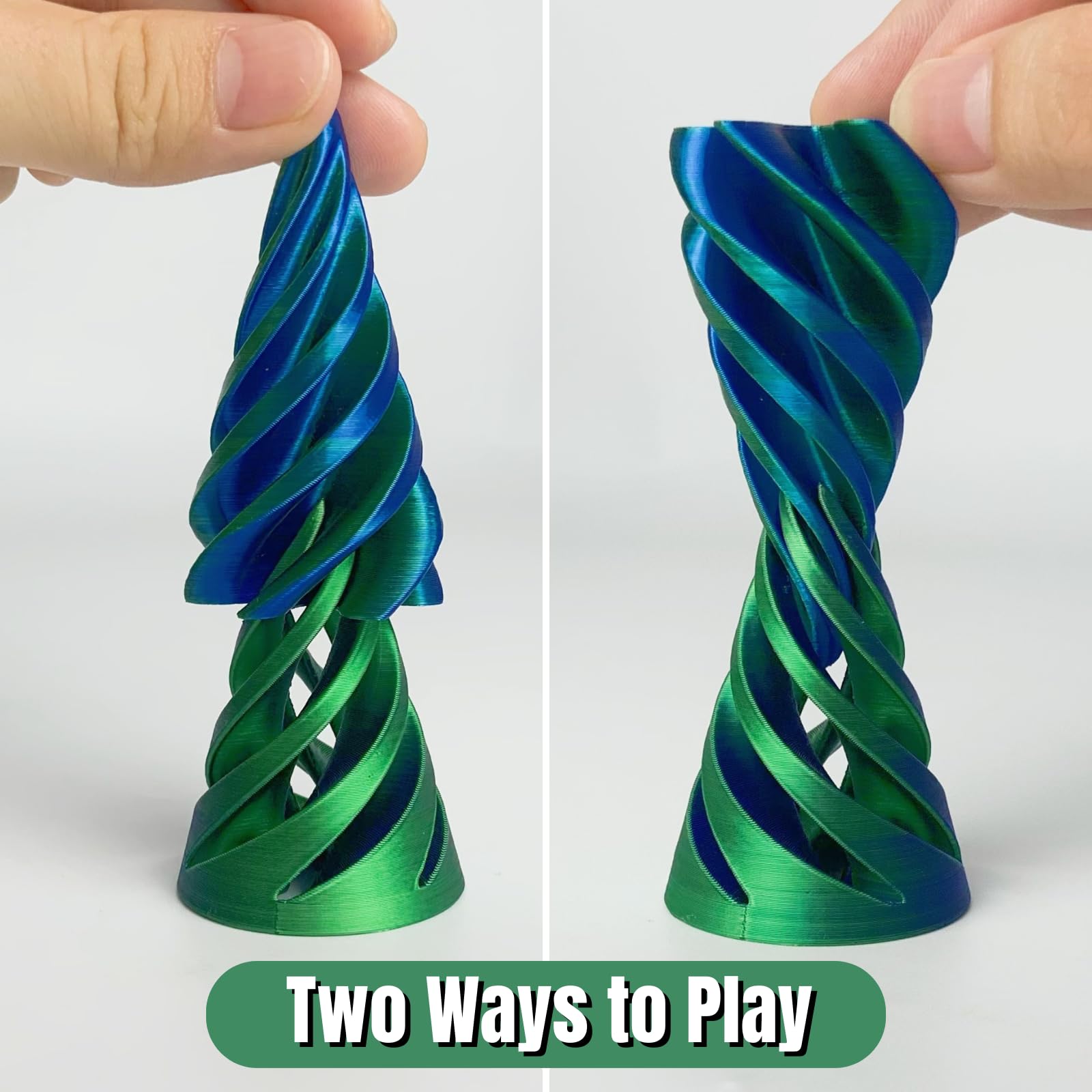 3D Printed Impossible Pyramid Passthrough Sculpture - Spiral Cone Fidget Toy for Stress Relief | Mini Vortex Thread Illusion Desk Decor | Unique Gift for Office, Home & Anxiety Relief (Great for ADHD Focus & Sensory Play)