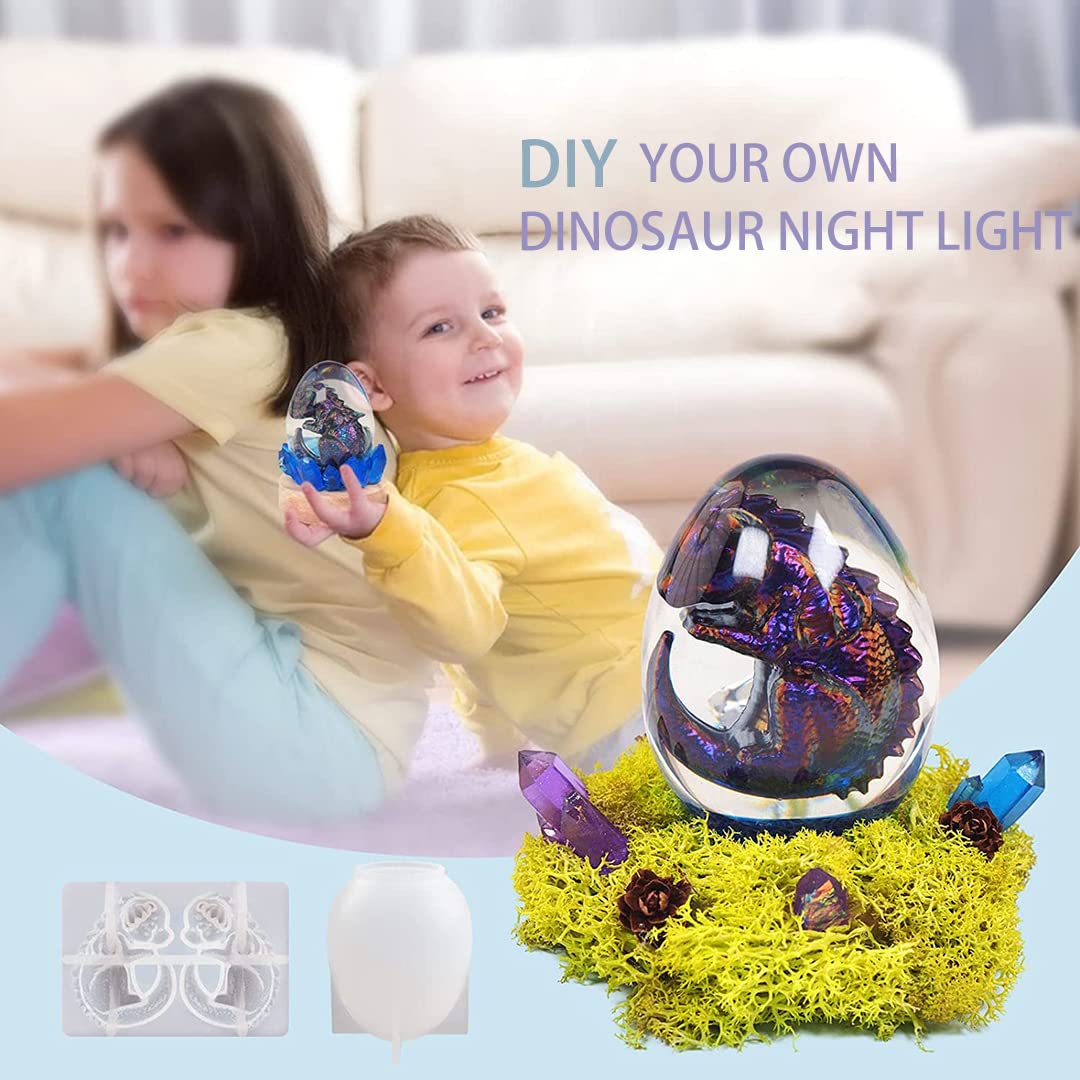 3D Dragon Egg Resin Mold Set - Epoxy Casting Mold for DIY Lamp Making