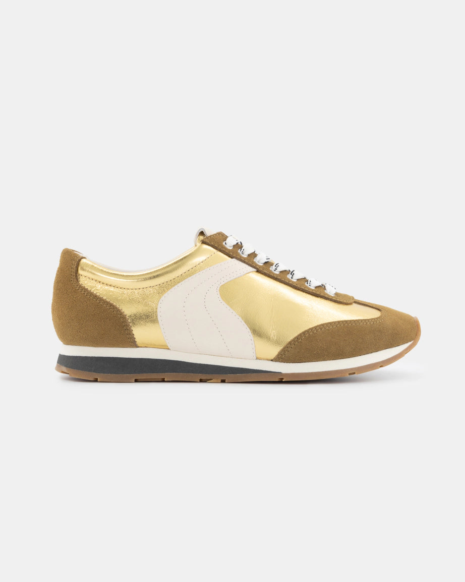 Ballet Core Sneakers for Women - Gold Crush Comfortable Walking Shoes | Elegant Dance-Inspired Casual Sneakers for Everyday Wear, Workout & Street Style