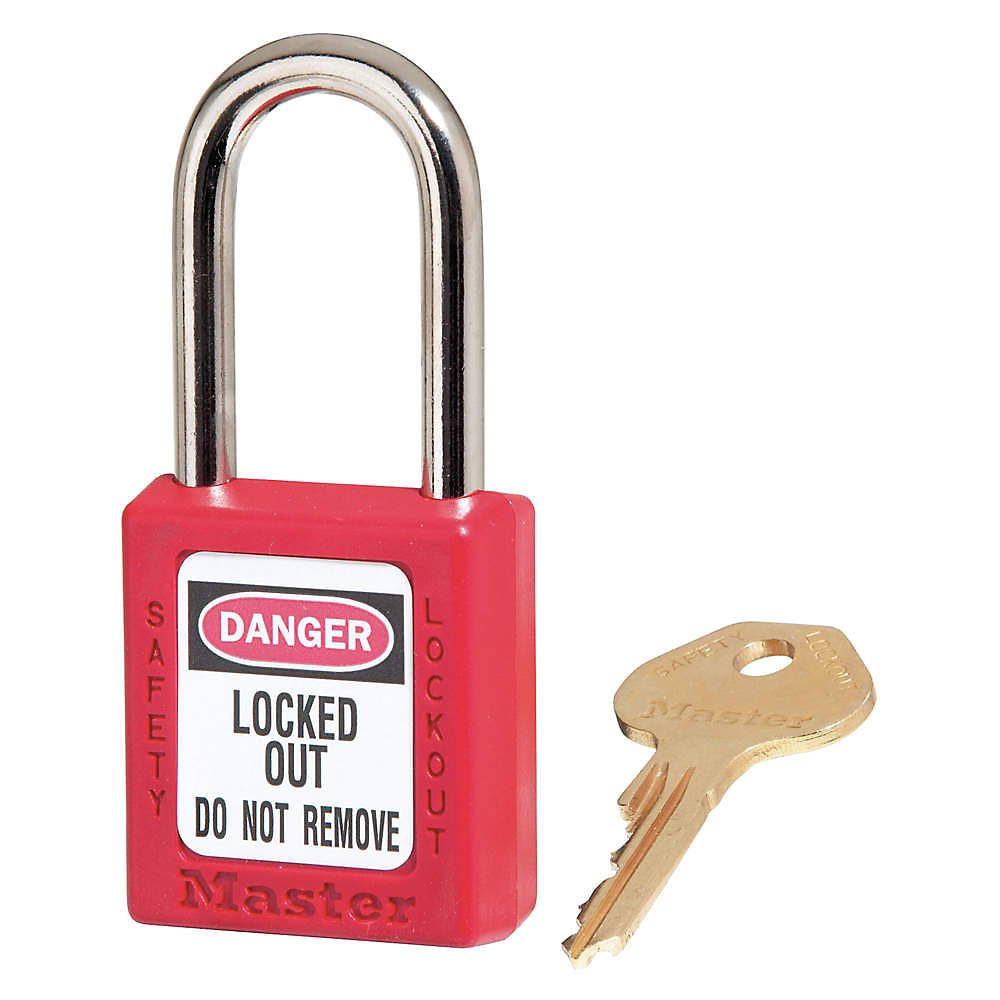 Master Lock Lockout Padlocks - 1.5 Inch Shackle - 6 Pack Red Safety Padlocks for Electrical Panels, Toolboxes & Industrial Use - OSHA Compliant Lockout Tagout (LOTO) Devices