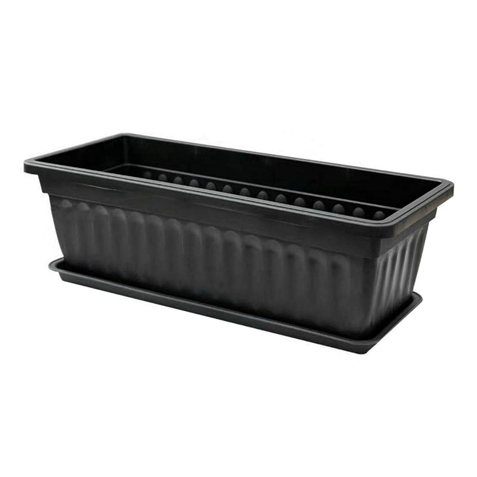**ZSHUZHI Raised Garden Bed - Durable PP Resin Rectangular Planter Box for Vegetables, Flowers & Herbs | Indoor/Outdoor Window Planter (Black) | Perfect for Patio, Balcony & Home Gardening**