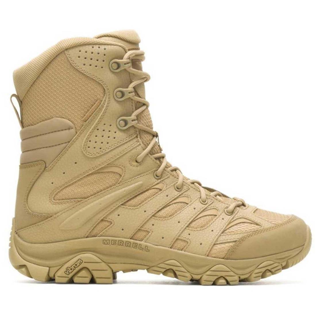 Moab 3 8 Tactical Side Zip Work Boots - Waterproof Dark Coyote - Durable Military & Outdoor Boots for Hiking, Construction & Tactical Operations