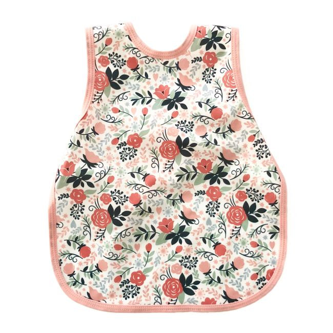 Vintage Rose Floral Baby Bib for Toddlers 3T+ | Soft Waterproof Feeding Bib | Perfect for Preschool Mealtime, Snacks & Messy Play