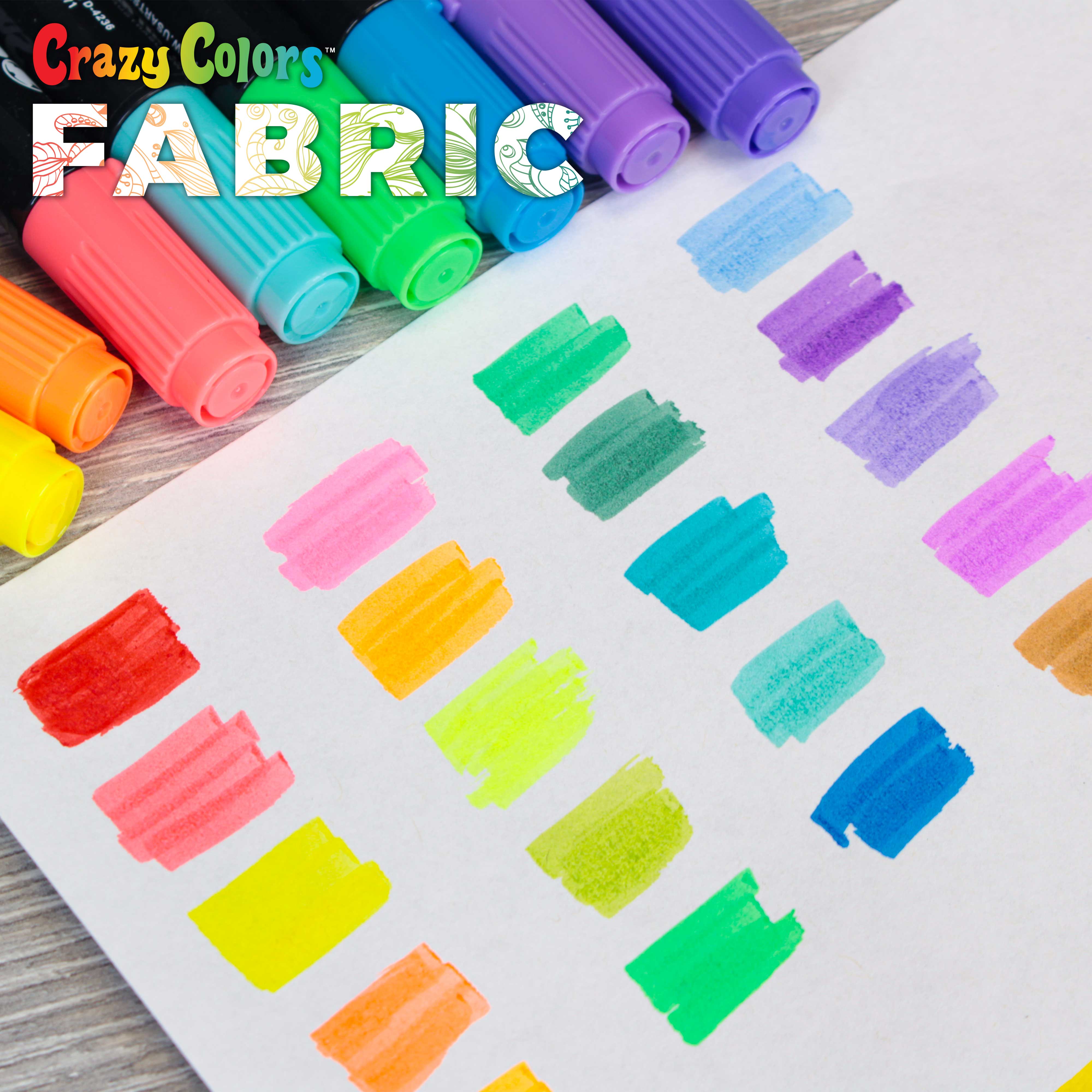 20 Unique Neon Colors Dual Tip Fabric & T-Shirt Markers Set - Chisel & Fine Point Tips for DIY Crafts, Clothing Customization & Art Projects