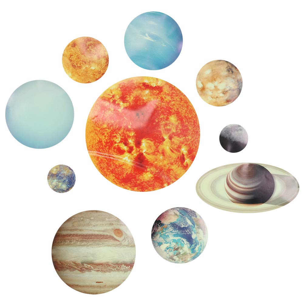 Soapow Solar System Glow in The Dark Wall Stickers - Luminous Planets & Stars Decals for Kids Room, Bedroom, Nursery - Perfect for Space Themed Decor & Night Light
