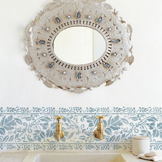 Brocade Border Stencil for DIY Home Decor, Wall Painting, and Craft Projects – Reusable Decorative Template for Artistic Designs