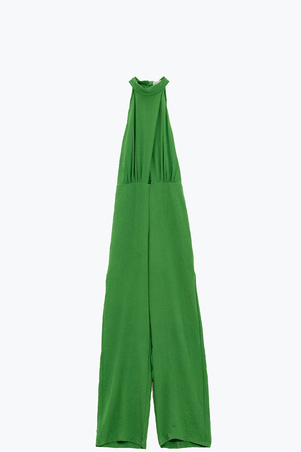 Elegant Green Cross-Back Neckline Jumpsuit - Perfect for Evening Parties, Date Nights & Special Occasions