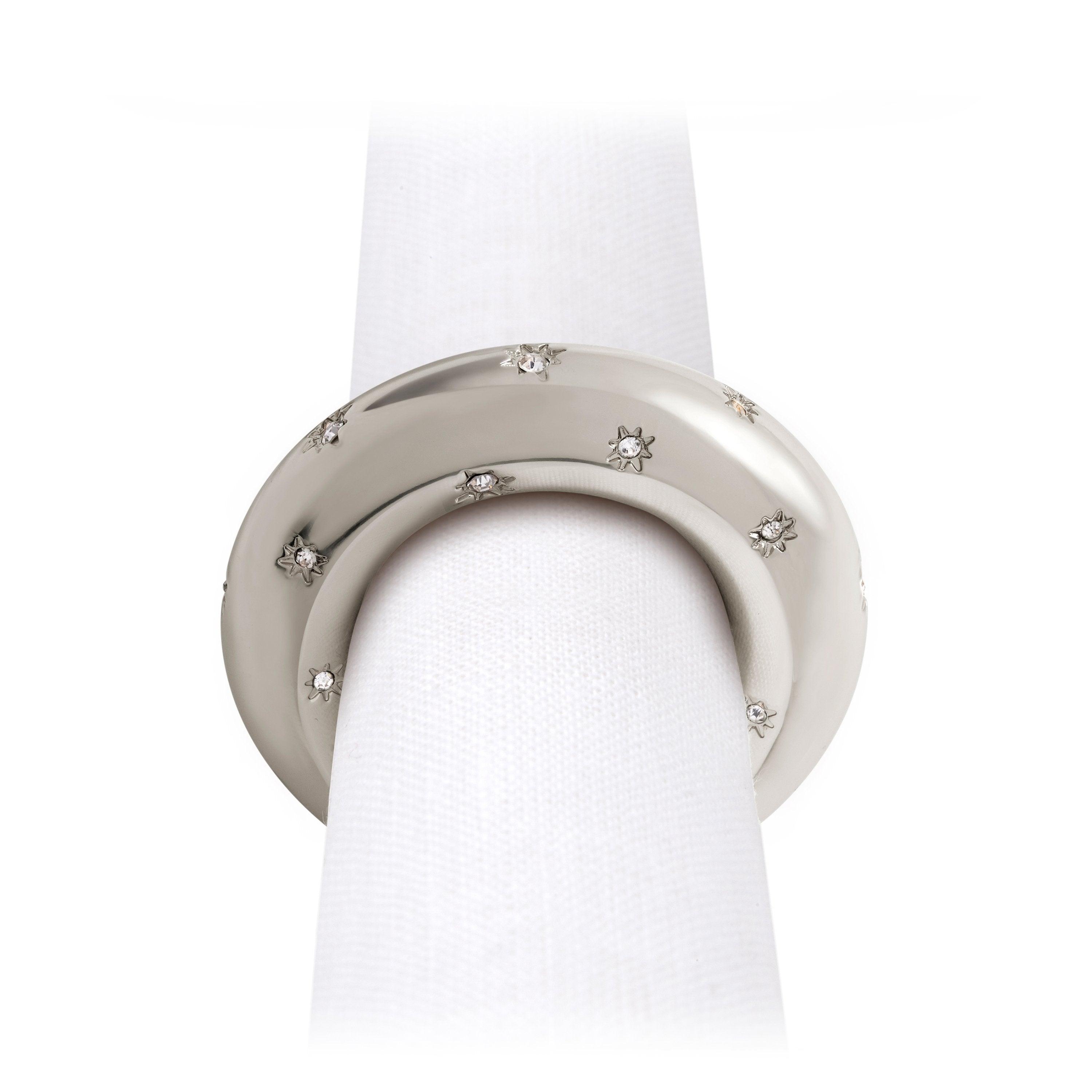Stars Napkin Rings Set of 4 - Elegant Table Decor for Weddings, Parties & Holiday Dining