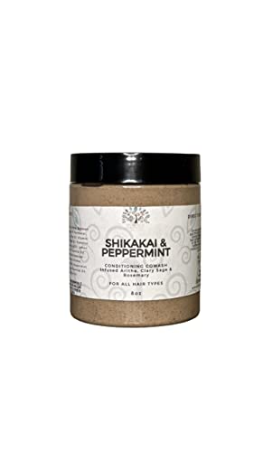 Shikakai & Peppermint Co-Wash - Natural Conditioning Cleanser for Scalp Care & Hair Hydration (8oz) | Gentle Cleansing for Curly, Dry & Damaged Hair - Perfect for Daily Hair Wash Routine