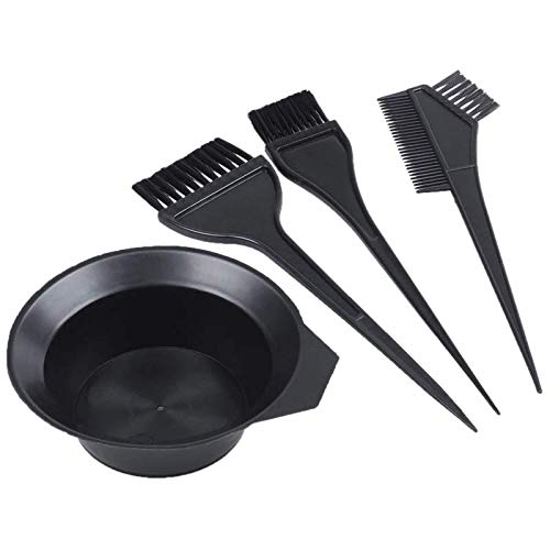 Ghelonadi Professional Hair Dye Brush & Mixing Bowl Set - 4 Piece Hair Coloring Kit for Salon & Home Use - Perfect for Hair Dye, Facial Cream & Bleach Application - DIY Hair Coloring Essentials