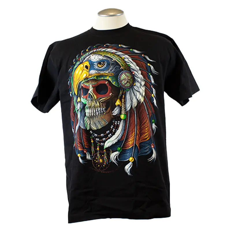 BOL Open Road Men's Skull Glow In The Dark T-Shirt | Halloween Party, Rave & Night Out Graphic Tee
