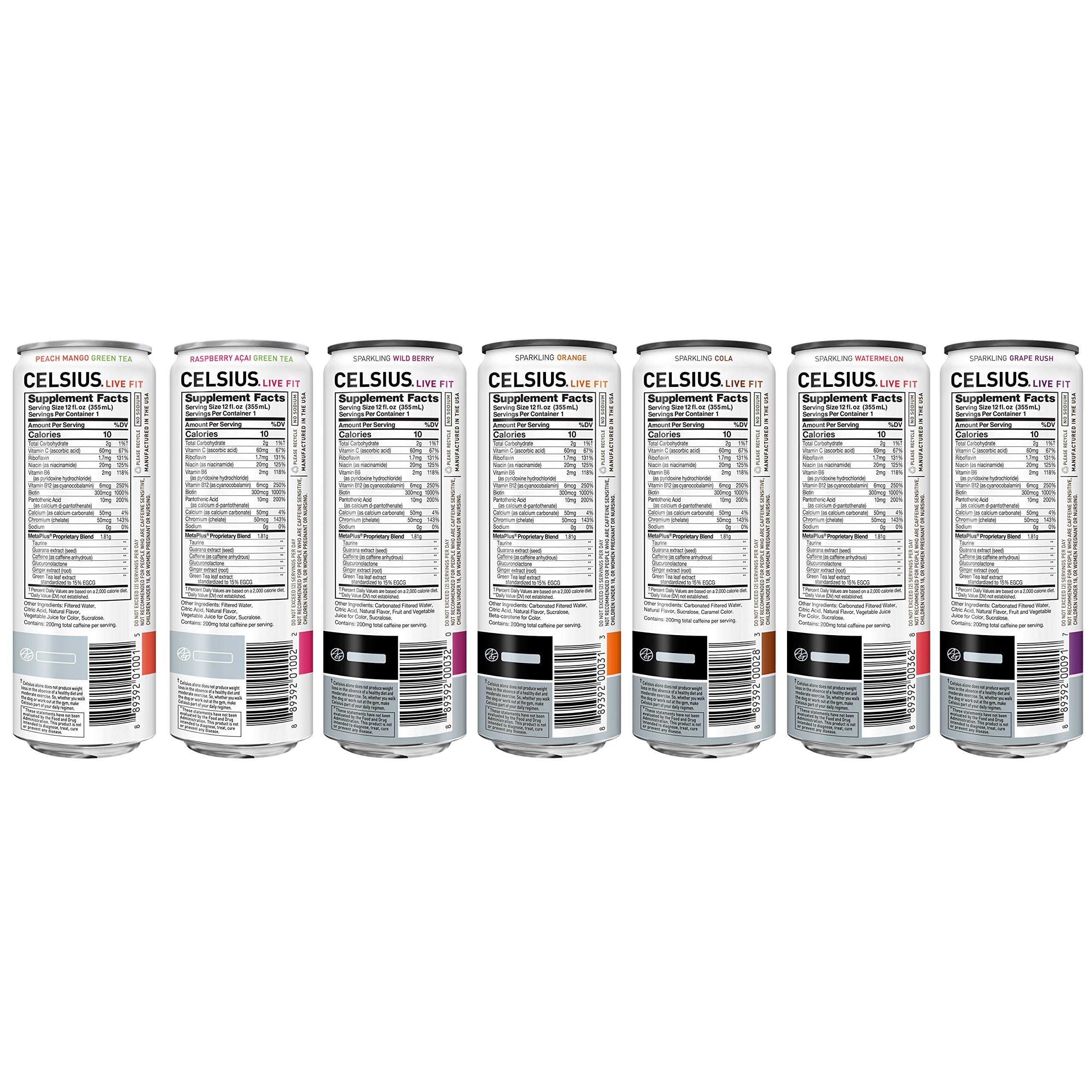 CELSIUS Fitness Drink Zero Sugar Variety Pack - 9 Flavors, 12 Slim Cans (12 Fl Oz Each) - Energy Boost for Workouts, Running & Active Lifestyle