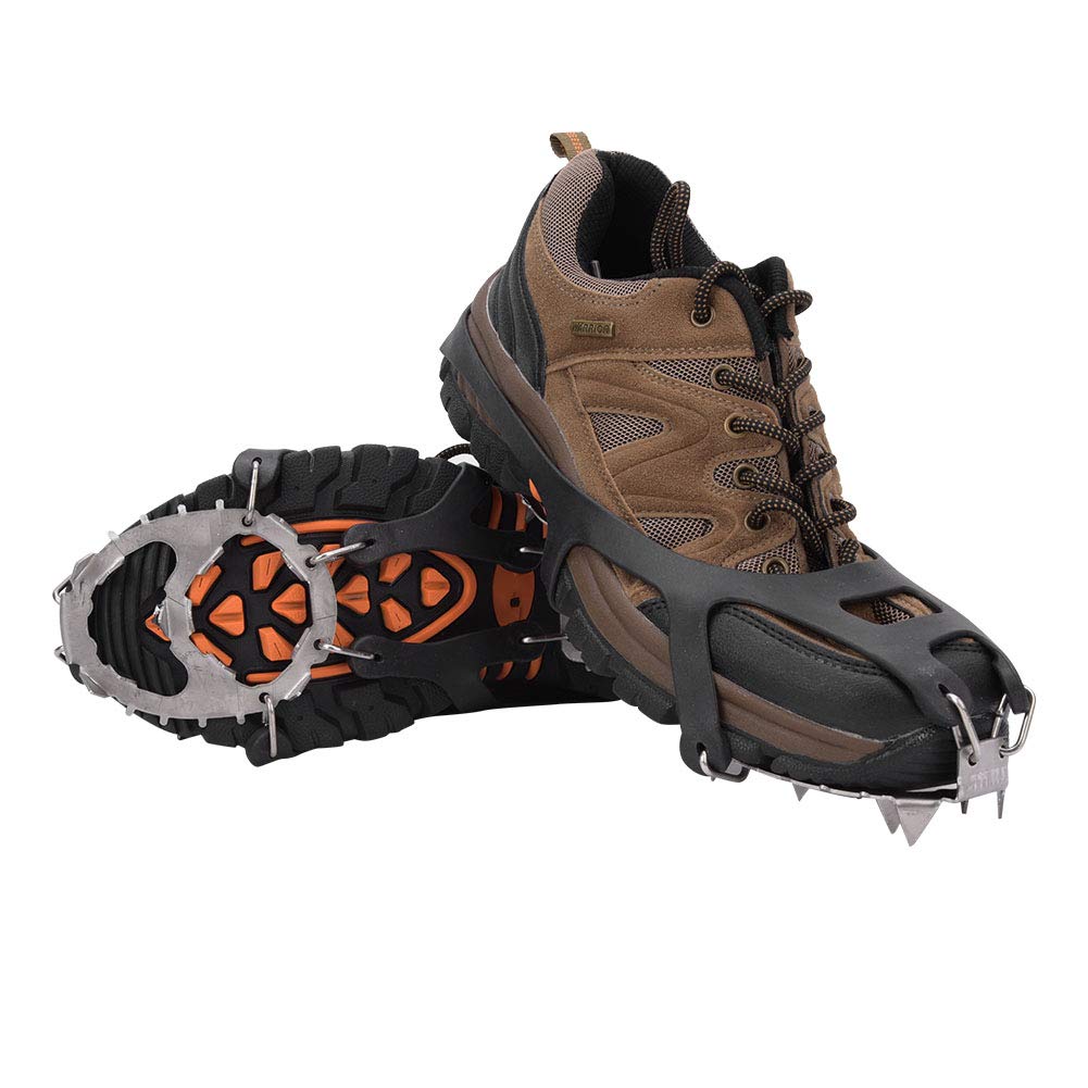 18 Teeth Anti-Slip Ice Cleats for Hiking, Snow Climbing & Muddy Trails - 1 Pair Mountain Crampons (Medium) - Perfect for Winter Hiking, Trail Running & Outdoor Adventures
