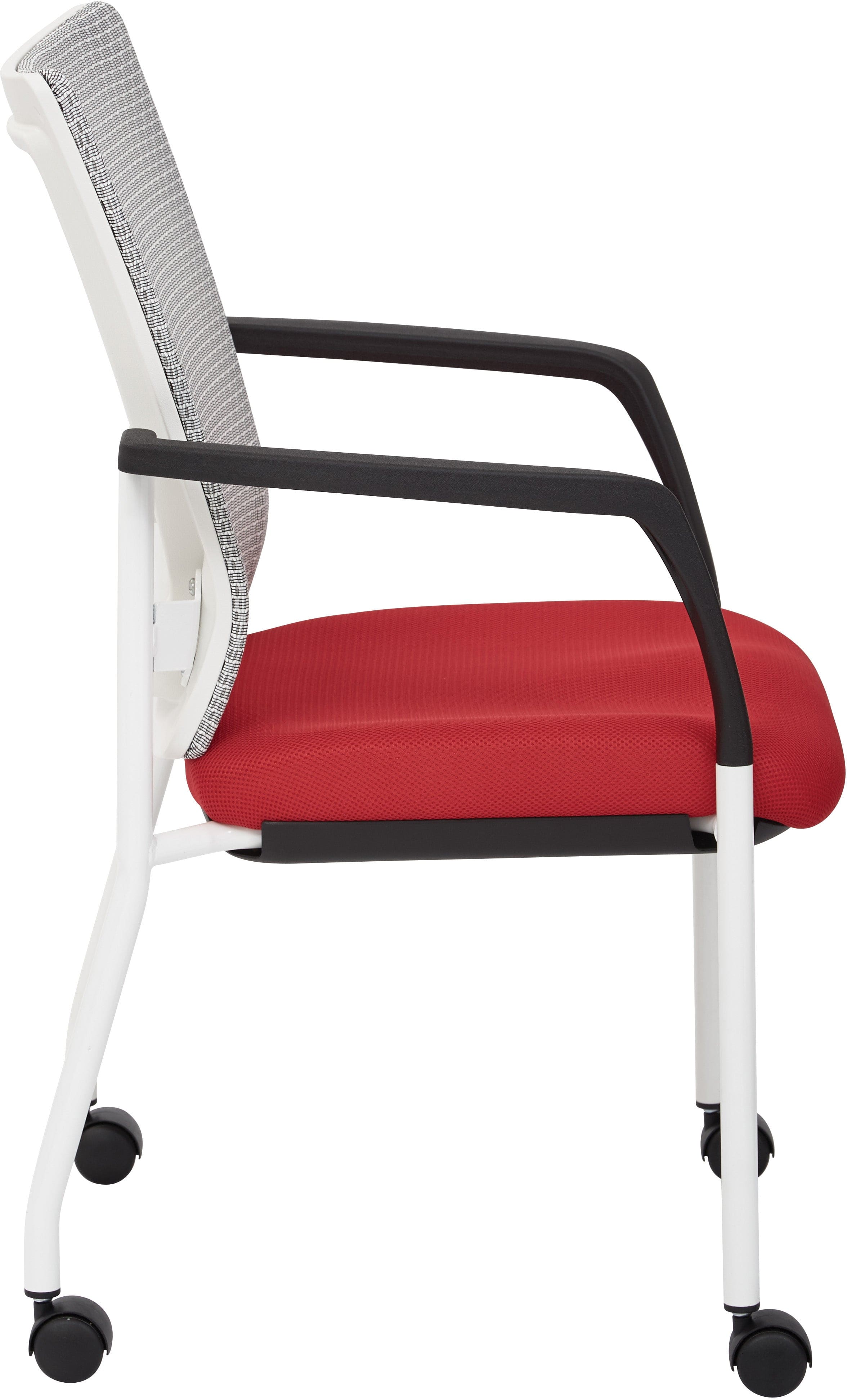 Office Star ProGrid® Mesh Back Visitor Chair with Casters - Ergonomic Office Guest Chair with Adjustable Height & Swivel Base [8840W] - Perfect for Reception Areas, Conference Rooms & Home Offices