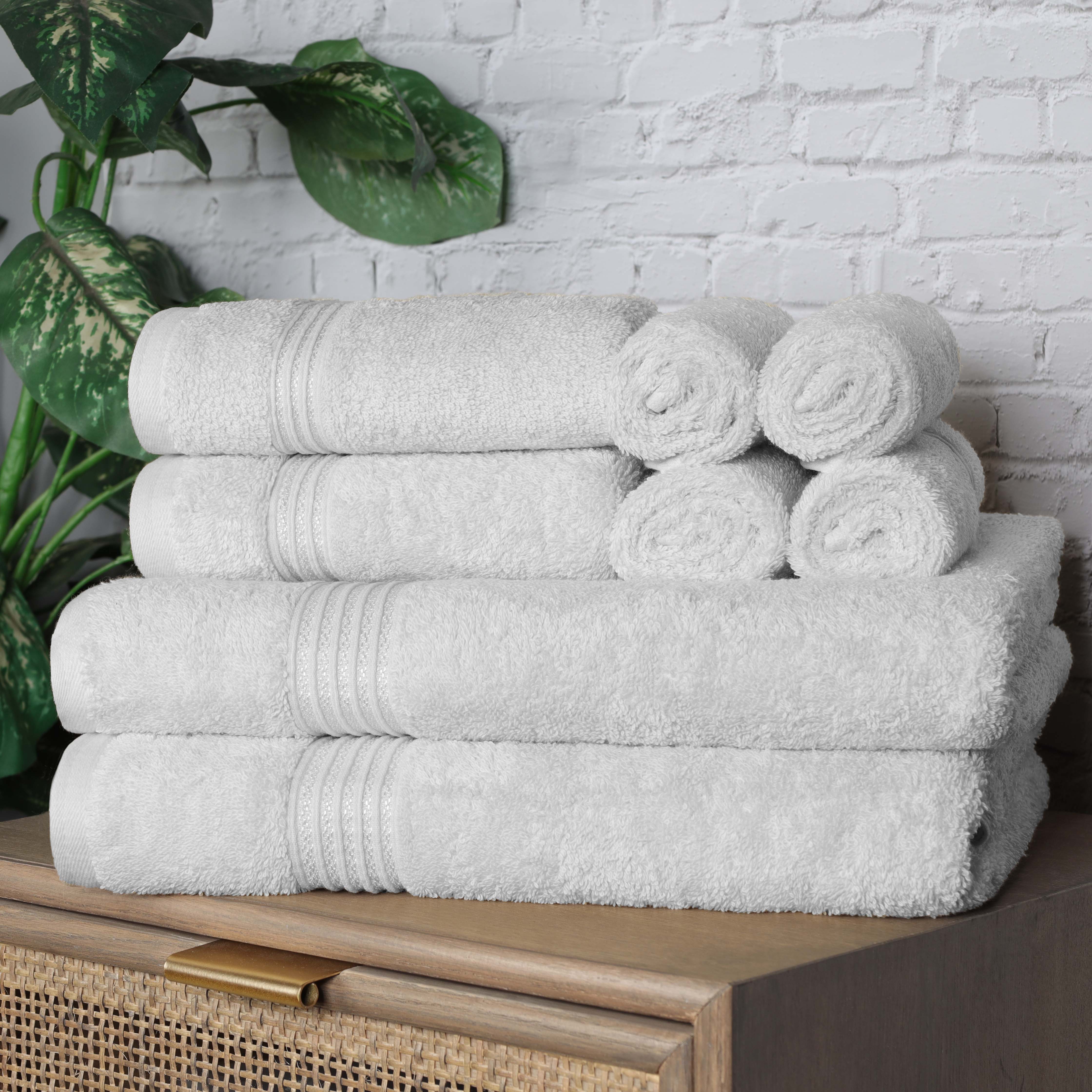 Premium Egyptian Cotton 8-Piece Bath Towel Set - Ultra Soft, Highly Absorbent & Quick-Drying - Perfect for Spa, Bathroom & Beach Use