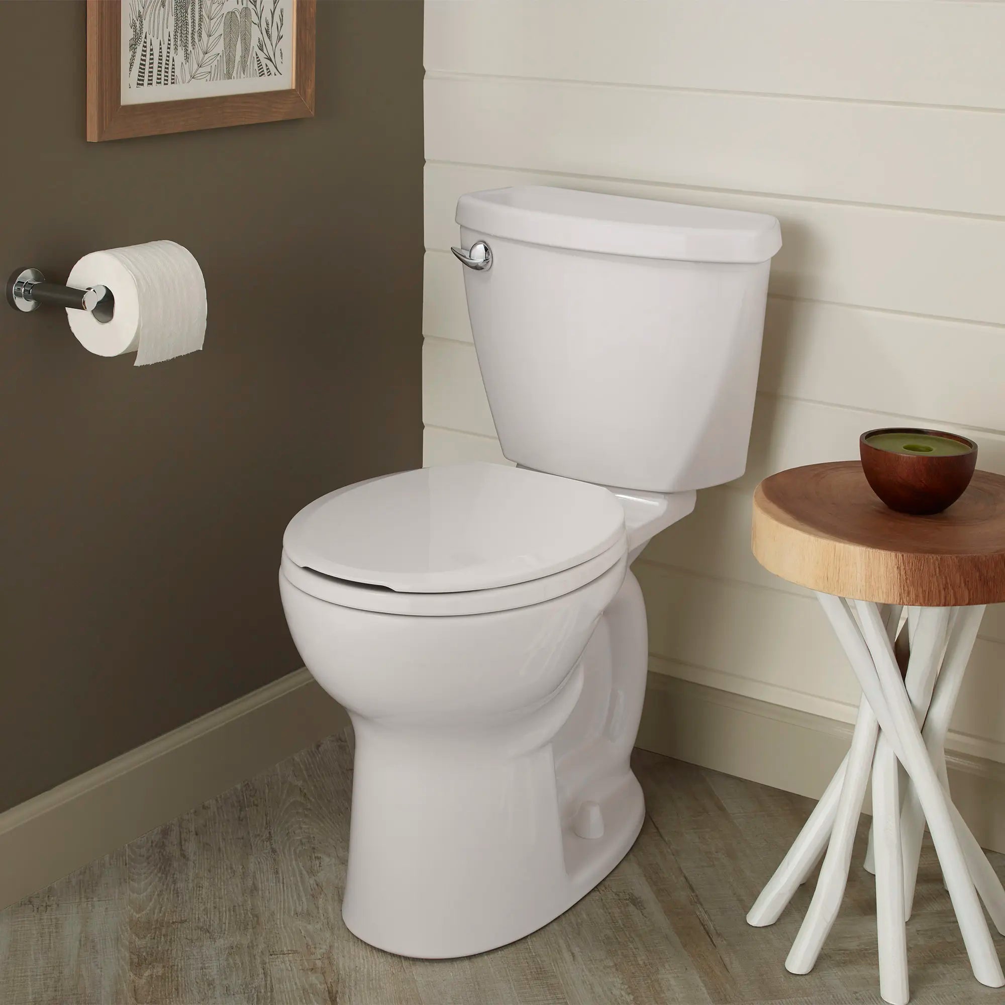 Cadet 3 FloWise 1.28 GPF/4.8 LPF Left Trip Lever Chair Height Round Front Toilet with Slow Close Seat - Water Efficient Toilet for Bathroom, Home & Commercial Use