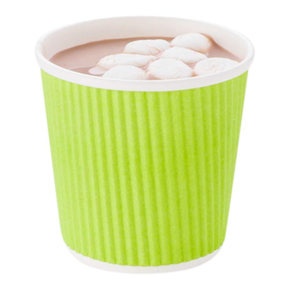 Restaurantware 4oz Disposable Coffee Cups - 500 Pack Eco-Friendly Ripple Wall Hot Drink Cups with Rolled Rim | Insulated Paper Cups for Coffee, Tea, Hot Chocolate | Perfect for Cafes, Offices & Catering Events