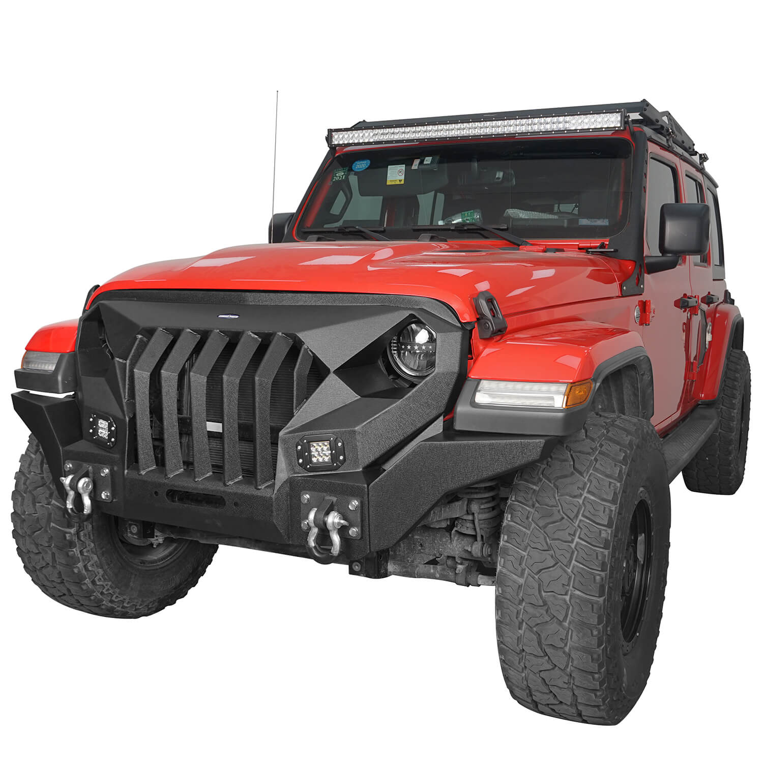 Mad Max Front Bumper Grill & Tube Side Steps for 2018-2024 Jeep Wrangler JL 4-Door - Heavy Duty Off-Road Protection | Perfect for Rock Crawling & Trail Adventures