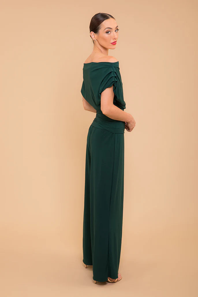 Carbon Jersey Jumpsuit for Women - Comfortable & Stylish Forest Green Romper - Perfect for Casual Outings, Travel, and Summer Adventures