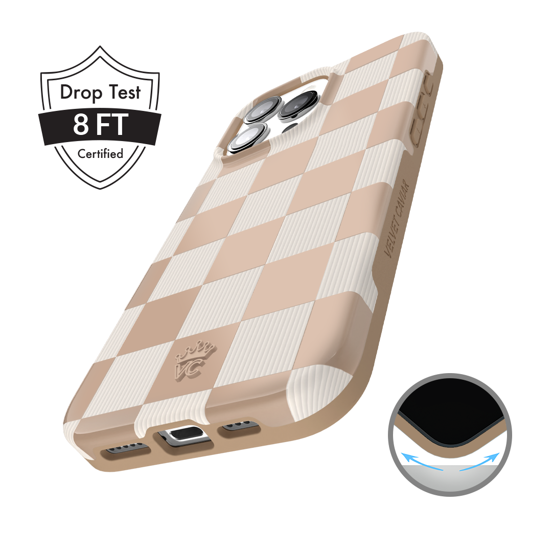 Nude Vibe Checker iPhone Case - Slim Protective Cover for iPhone 13/14/15 Pro Max - Trendy Aesthetic Phone Case for Daily Use & Social Media