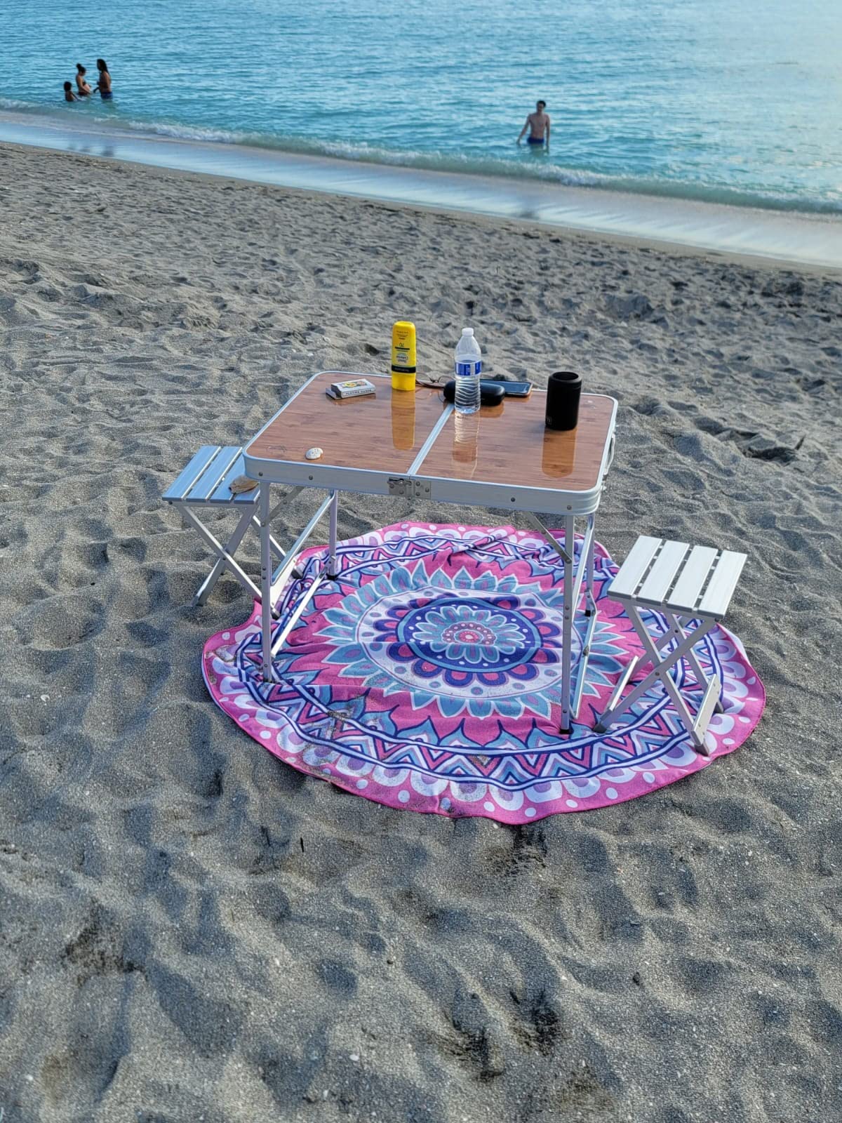 **Raptor Heavy Duty Lightweight Folding Table and 2 Chairs Set - Military Grade Aluminum Portable Beach Camping Picnic Outdoor Furniture - Perfect for Beach, Camping, Backyard & Tailgating**