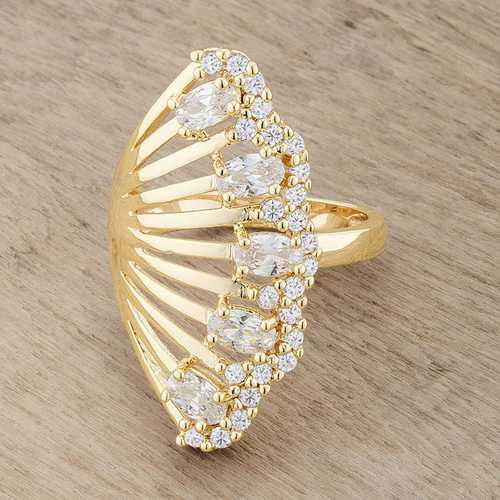2.15ct Natalie CZ Cocktail Ring in 14k Gold - Elegant Statement Jewelry for Parties, Weddings & Special Occasions