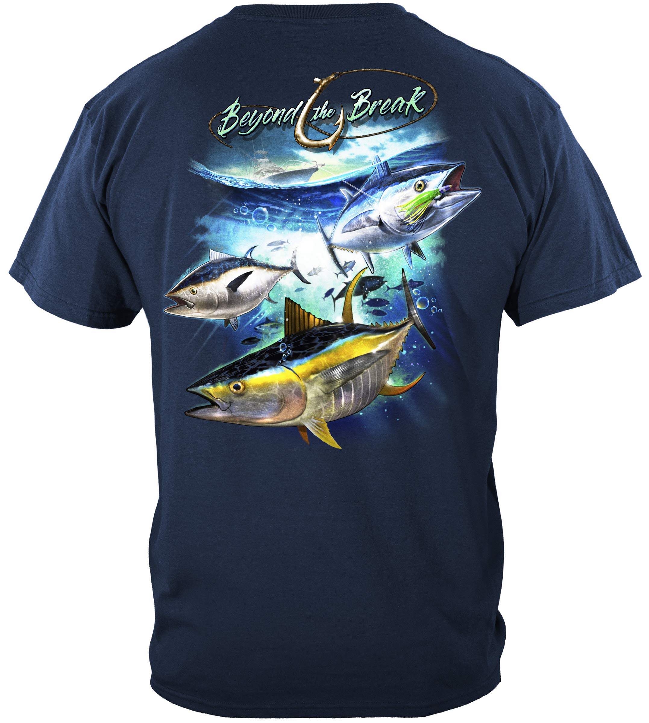 **Erazor Bits Fishing Tuna Time Offshore Fishing Shirt - 100% Cotton Men's T-Shirt for Deep Sea Fishing - Comfortable & Durable (3X-Large) - Perfect for Saltwater Fishing, Boat Trips & Outdoor Adventures**