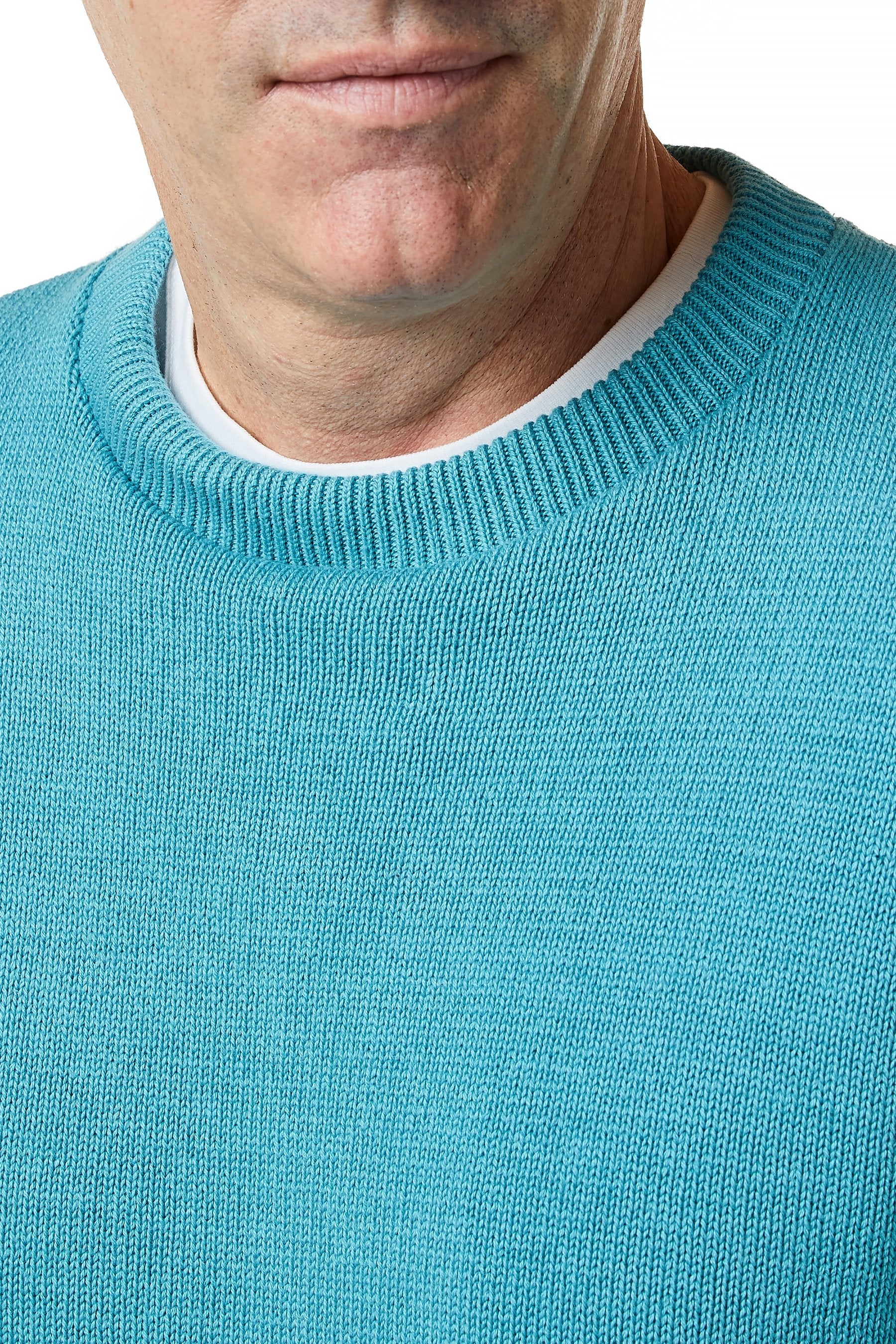 Yachtsman Crewneck Sweater for Men - Soft Cotton Knit Pullover in Seafoam Green - Perfect for Nautical Style, Casual Wear & Outdoor Activities