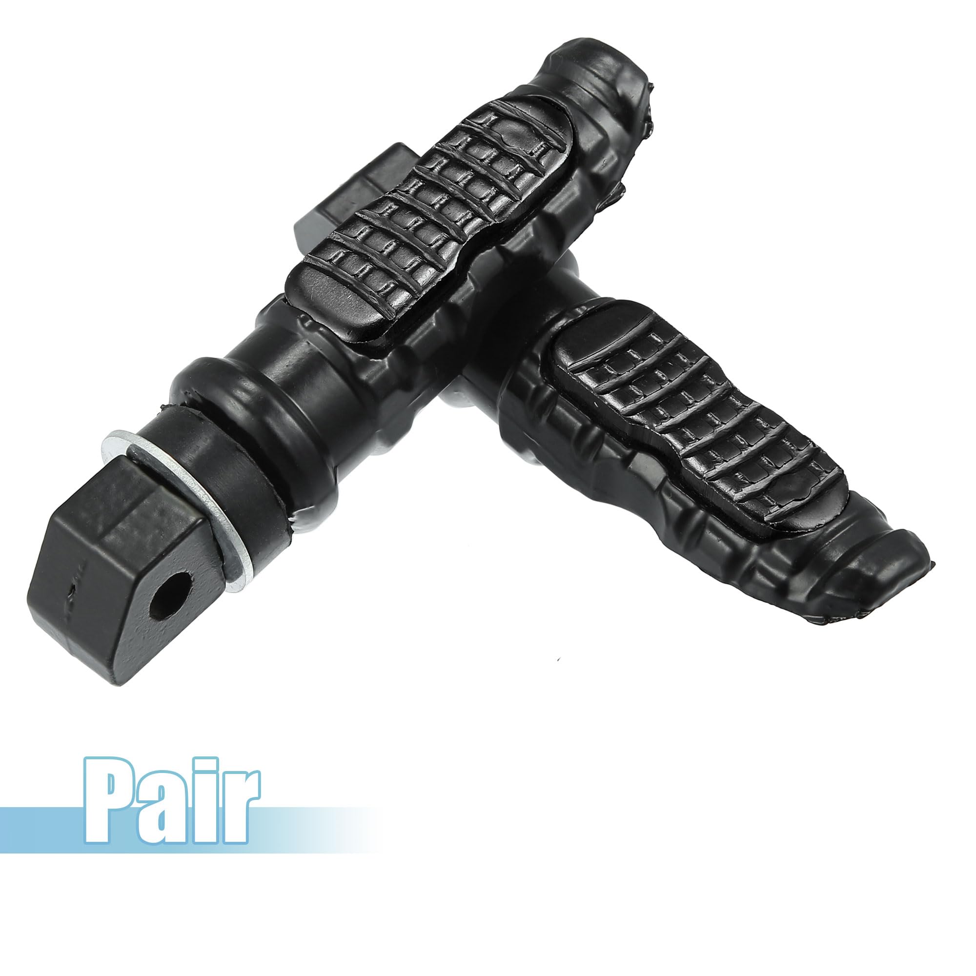 Motoforti 1 Pair Universal Motorcycle Foot Pegs - Aluminum Alloy Footrest Pedals for Cruiser, Dirt Bike & Street Bike - Black (Perfect for Long Rides & Off-Road Adventures)