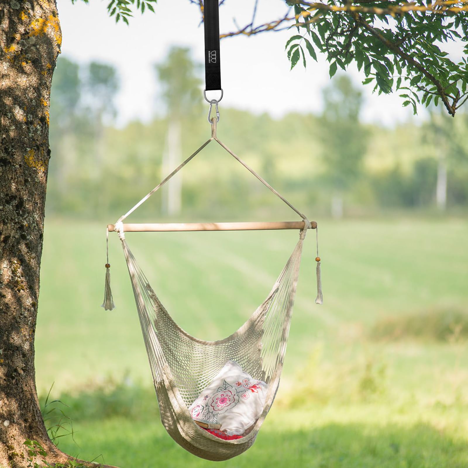 Gold Armour Heavy Duty Tree Swing Hanging Straps Kit - 8ft 2000lb Capacity for Double/Single Hammocks, Tree Swings & Camping Accessories - Perfect for Backyard, Garden, Park & Outdoor Adventures