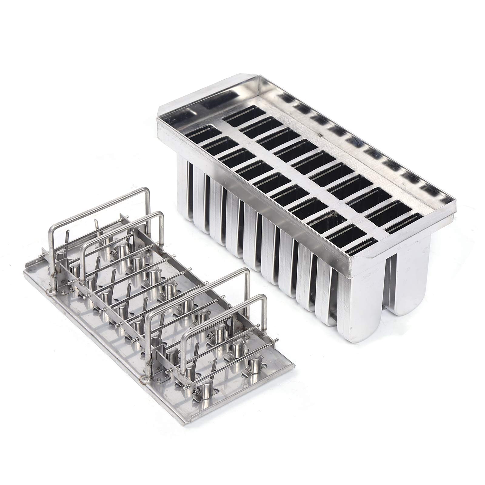 Premium Stainless Steel Popsicle Molds Kit - 20Pcs Ice Lolly Maker with Cleaning Brush - BPA-Free Reusable Ice Cream Stick Holder for Homemade Frozen Treats - Perfect for Summer Parties, Kids Snacks & Healthy Desserts
