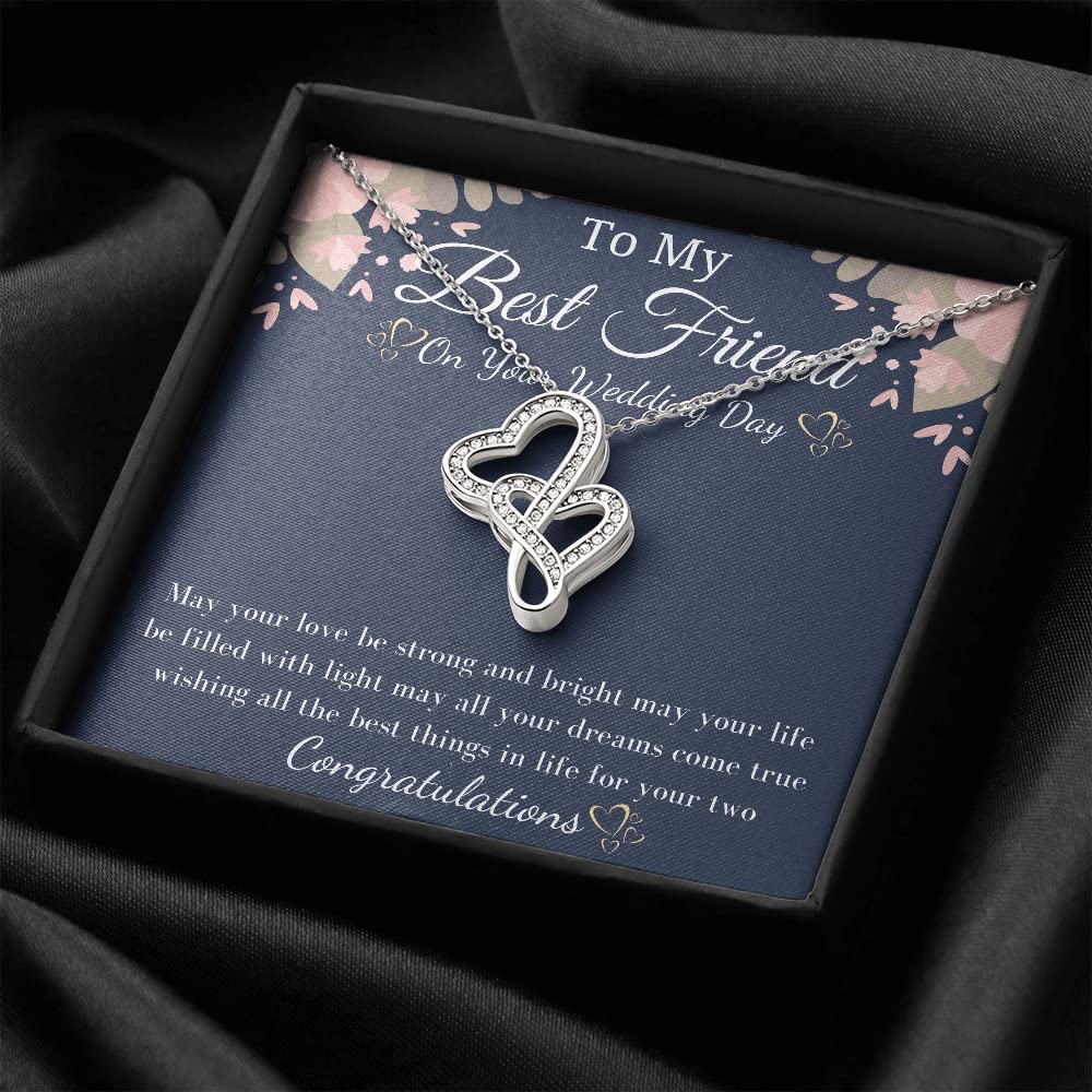 Best Friend to Bride Necklace - Wedding Jewelry Gift with Card for Her Special Day
