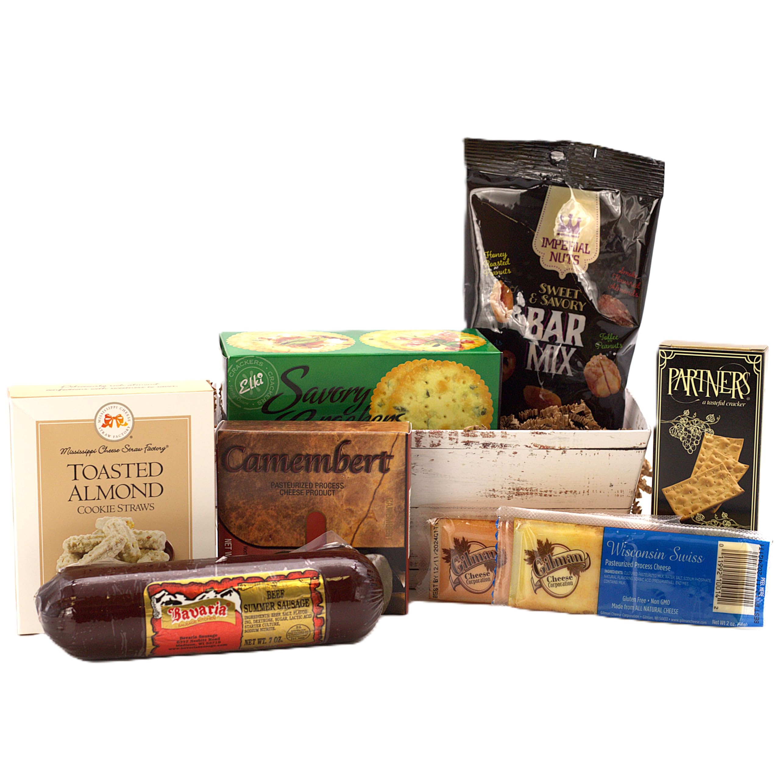 Gourmet Gift Basket - Premium Cheese, Sausage, Crackers, Cookies & Cheese Spread Snack Set | Perfect for Holidays, Corporate Gifts & Special Occasions