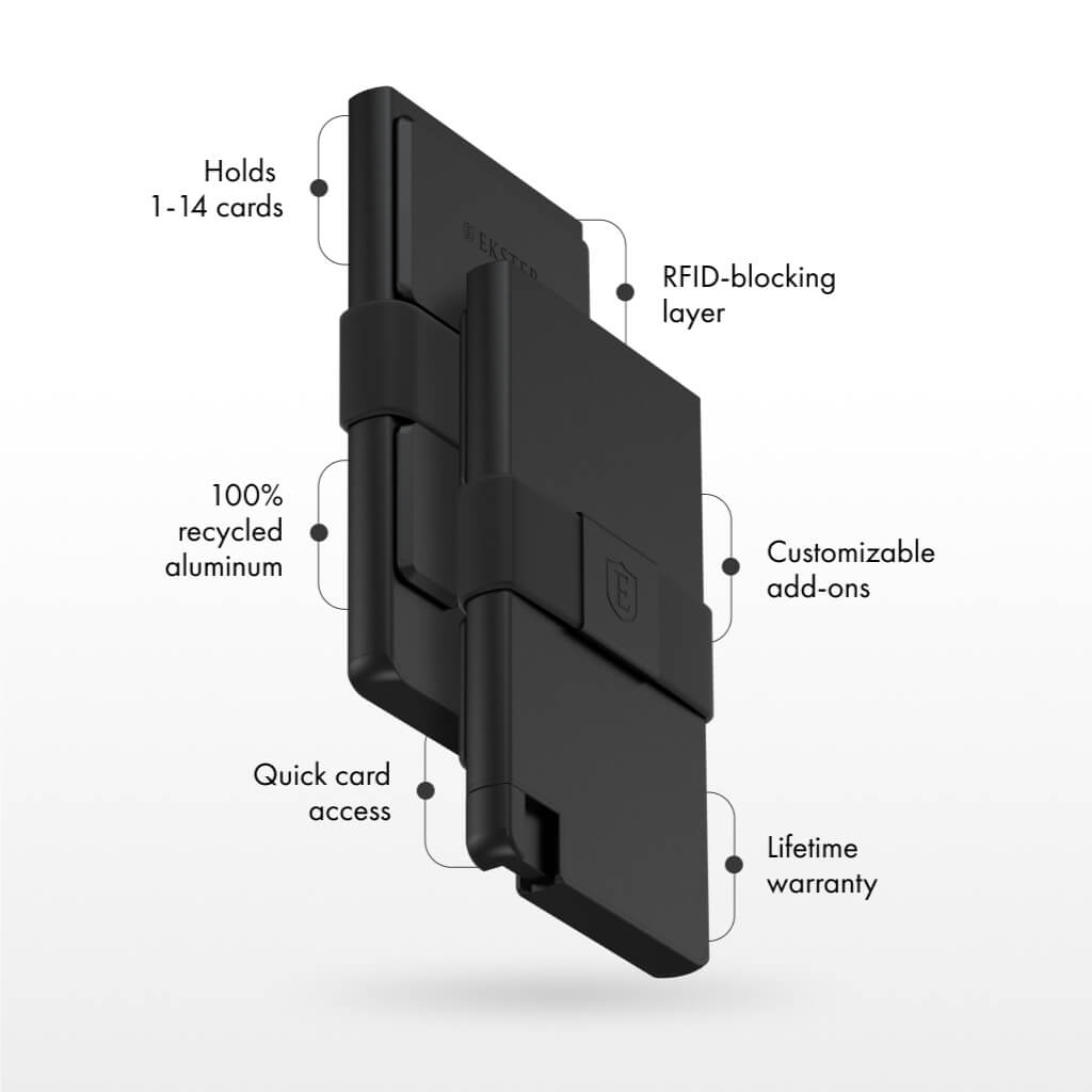 Ekster Pro RFID Blocking Aluminum Card Holder - Slim Minimalist Wallet for Men & Women - Perfect for Travel, Business & Everyday Carry