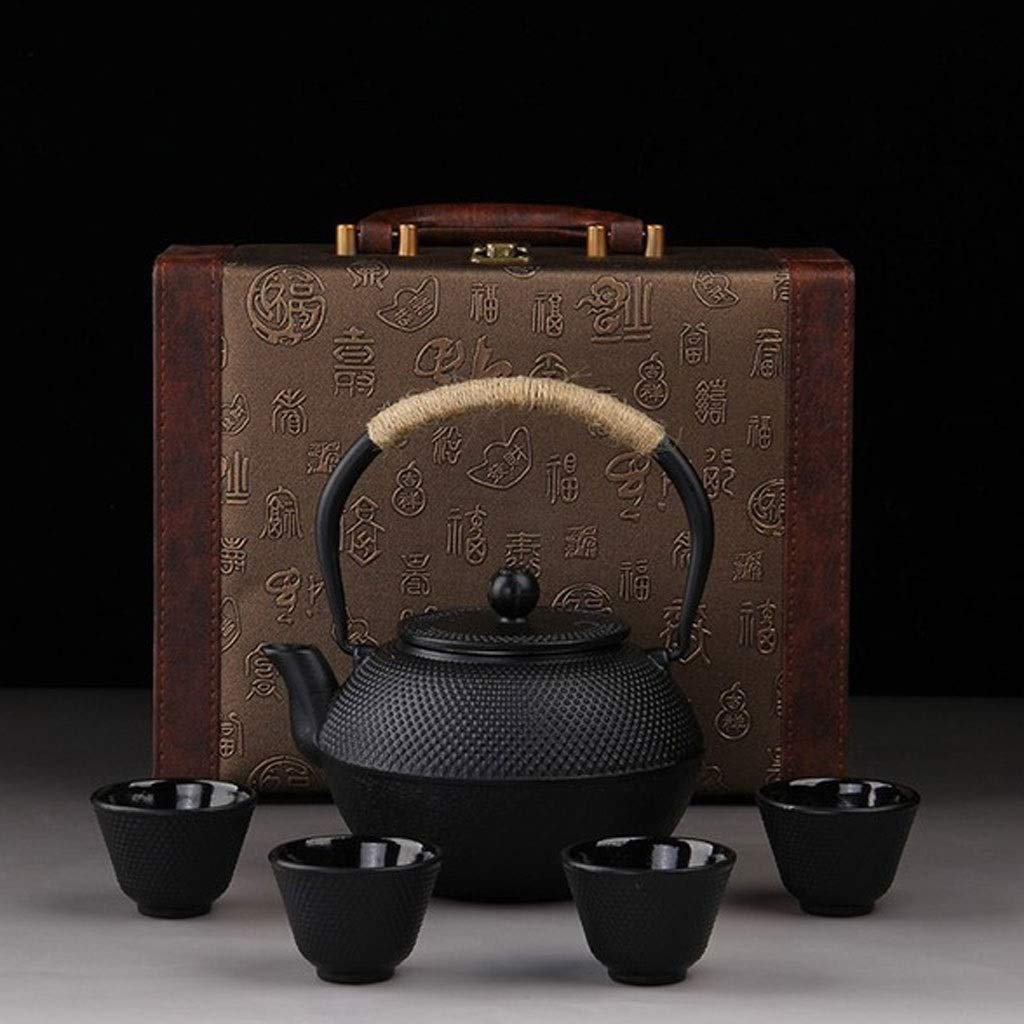 Premium Cast Iron Teapot Gift Set with 4 Mini Cups - Japanese Style Iron Teapot for Loose Leaf Tea - Perfect for Afternoon Tea, Gifts, and Home Decor