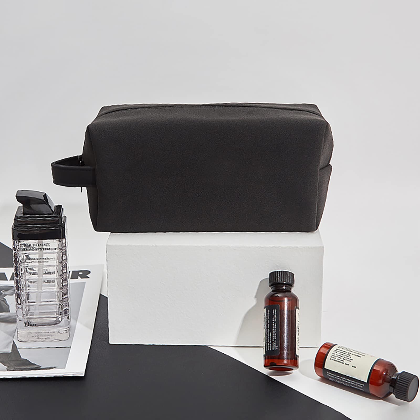 **Personalized Leather Toiletry Bag for Men - Custom Engraved Travel Dopp Kit for Husband, Boyfriend, Dad - Unique Gift for Birthday, Anniversary, Father's Day & Wedding Groomsmen - Perfect for Travel, Business Trips & Gym Essentials**