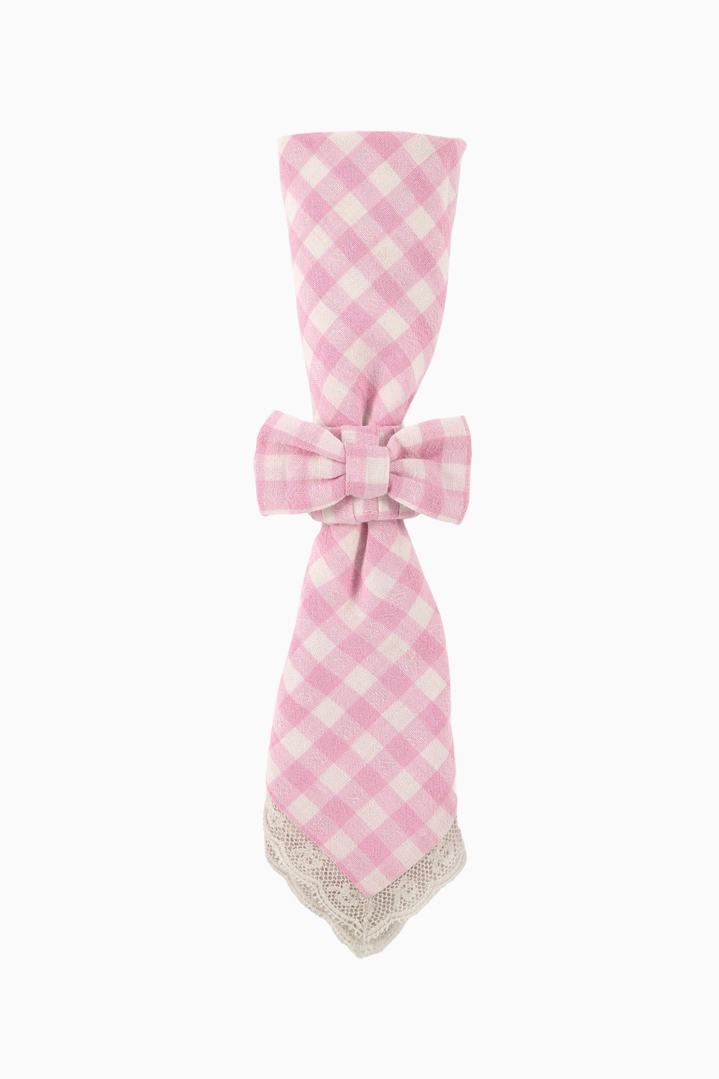 Yarn Dye Gingham Bow Napkin Rings Set of 4 - Elegant Table Setting for Dinner Parties, Weddings & Holiday Decor