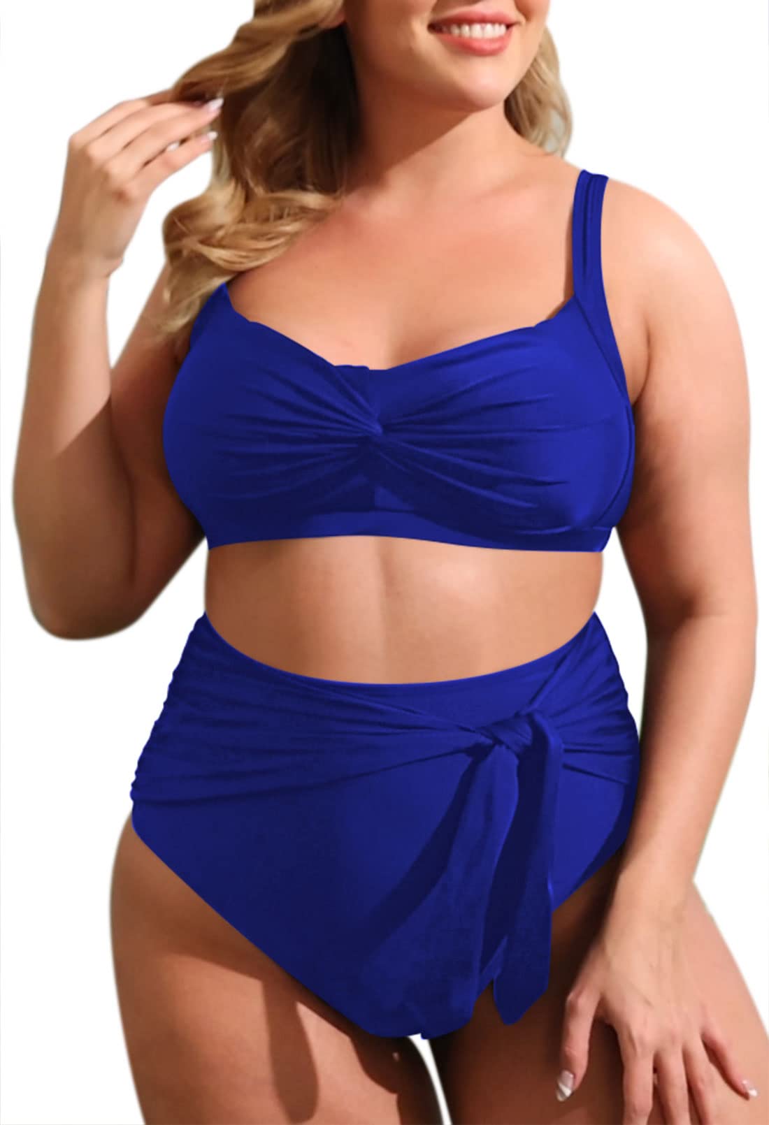Plus Size High Waisted Bikini Set - Tummy Control Swimwear for Women | Beach Vacation