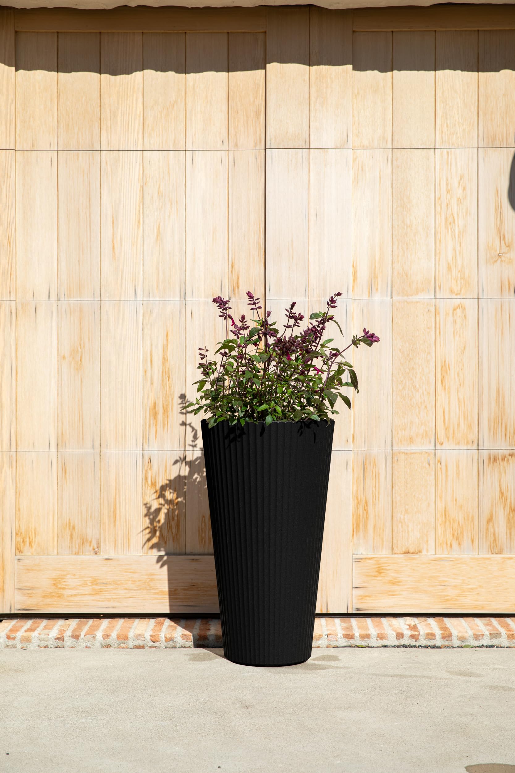 Veradek Demi Series Tall Planter - Modern Outdoor Garden Decor for Porch, Patio & Backyard | Durable Plastic-Concrete Material | Perfect for Tall Plants, Ornamental Grasses & Small Trees | Weather-Resistant Planter Box for Year-Round Gardening