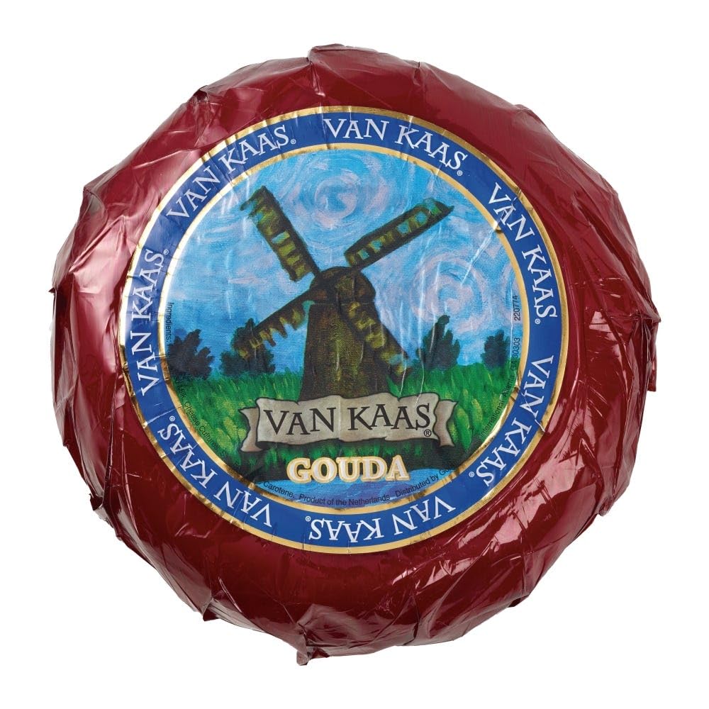 Premium Van Kaas Gouda Cheese Wheel - Authentic Dutch Aged Cheese - Perfect for Charcuterie Boards, Wine Pairings & Gourmet Gifts
