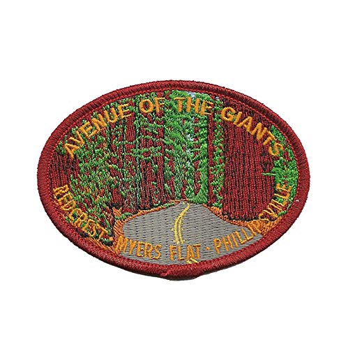 California Redwoods Iron On Patch - Avenue of The Giants Souvenir - Perfect for Jackets, Backpacks & Travel Gear