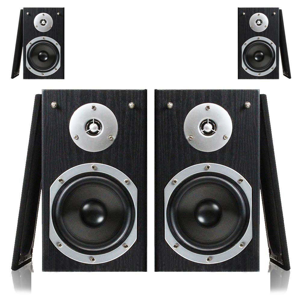 Fenton SHFB55B 5 Inch Hi-Fi Bookshelf Speakers - 2-Way Stereo Surround Sound System, 140W Max Power, Passive Home Theater Speakers for Living Room, Home Studio & Office (Black) | Perfect for Movie Nights, Gaming & Music Listening