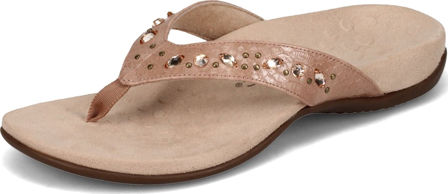 Vionic Lucia Women's Orthotic Sandals with Arch Support - Comfortable Toe-Post Flip Flops for Plantar Fasciitis Relief - Perfect for Beach, Pool, and Summer Walking