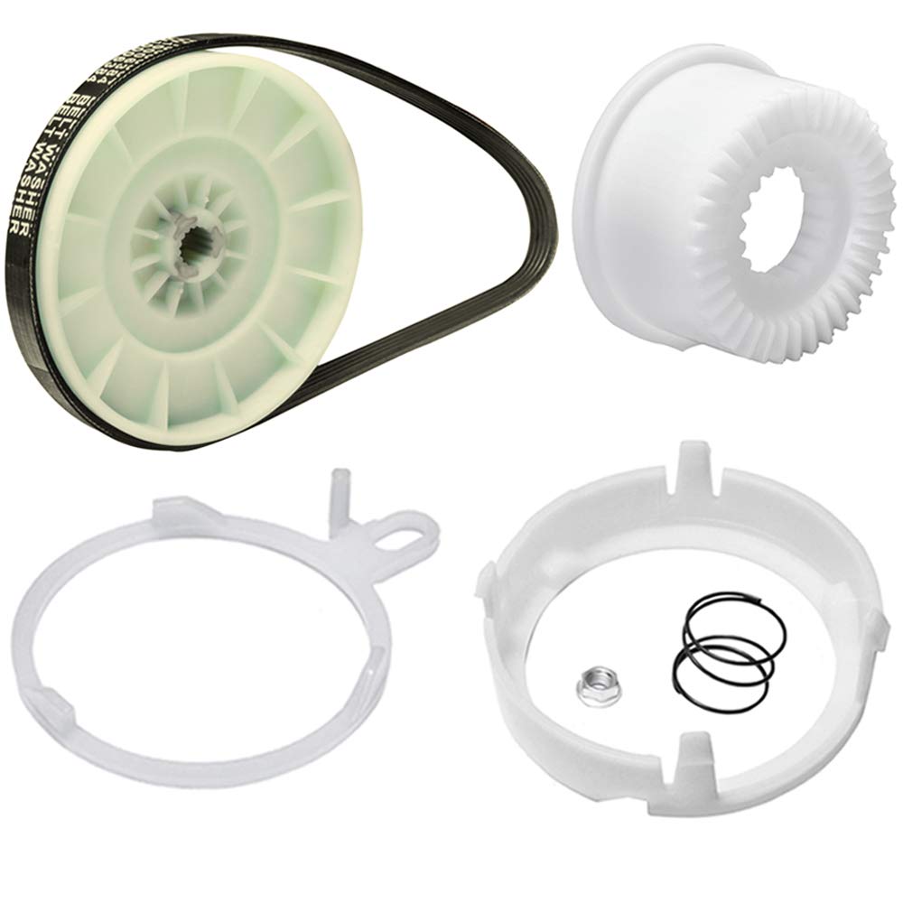 Kenmore Washer Replacement Parts - W10721967 Pulley Clutch Kit & W10006384 Drive Belt Compatible with Whirlpool Models W10006356, PS10057144, W10006352, W10006354, W10326374, W10536113 - Fix Washer Spin Cycle Issues for Smooth Laundry Days