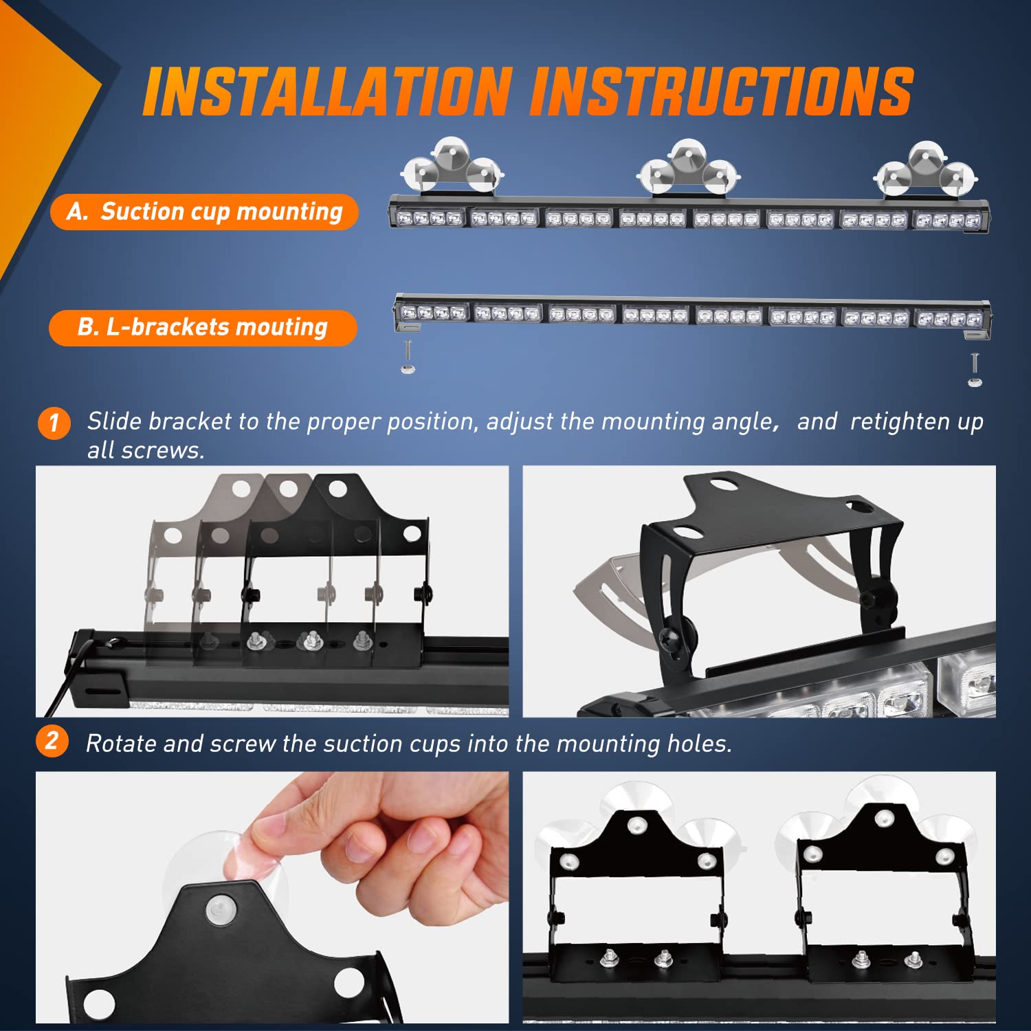 35Inch Nilight LED Traffic Advisor Emergency Strobe Light Bar - 32 LEDs, 21 Flash Patterns for Trucks, Police & Construction Vehicles - Directional Safety Warning Light with Cigar Lighter (Perfect for Roadside Emergencies, Night Work Zones & Vehicle Breakdowns)